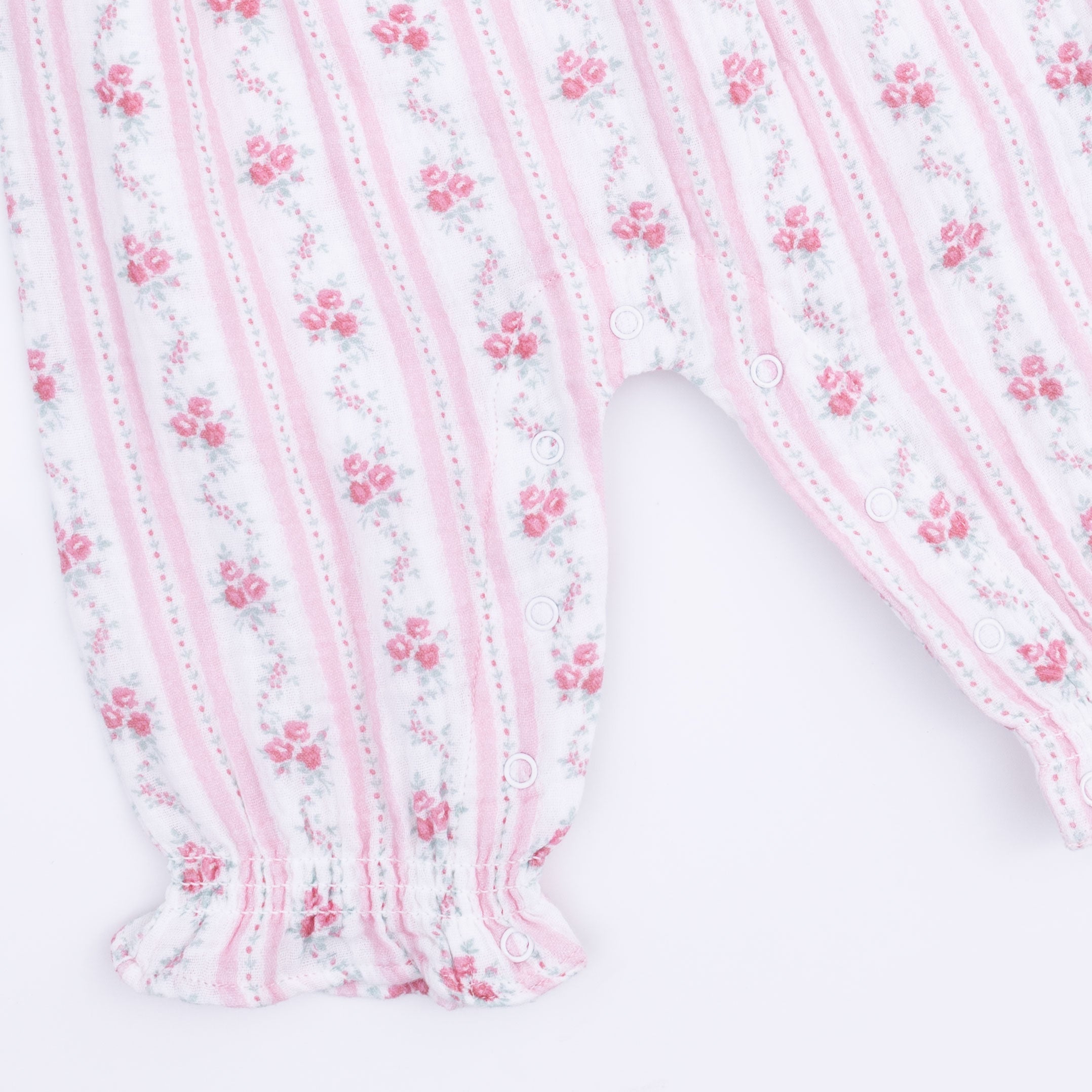 Winding Roses Stripe - Ruffly Strap Overall & Headband