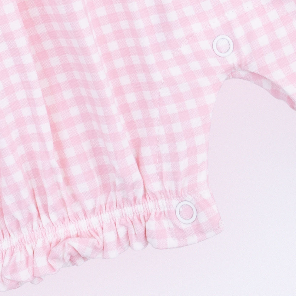 Bubbly Whale With Bow  Pink - Ruffle Playsuit