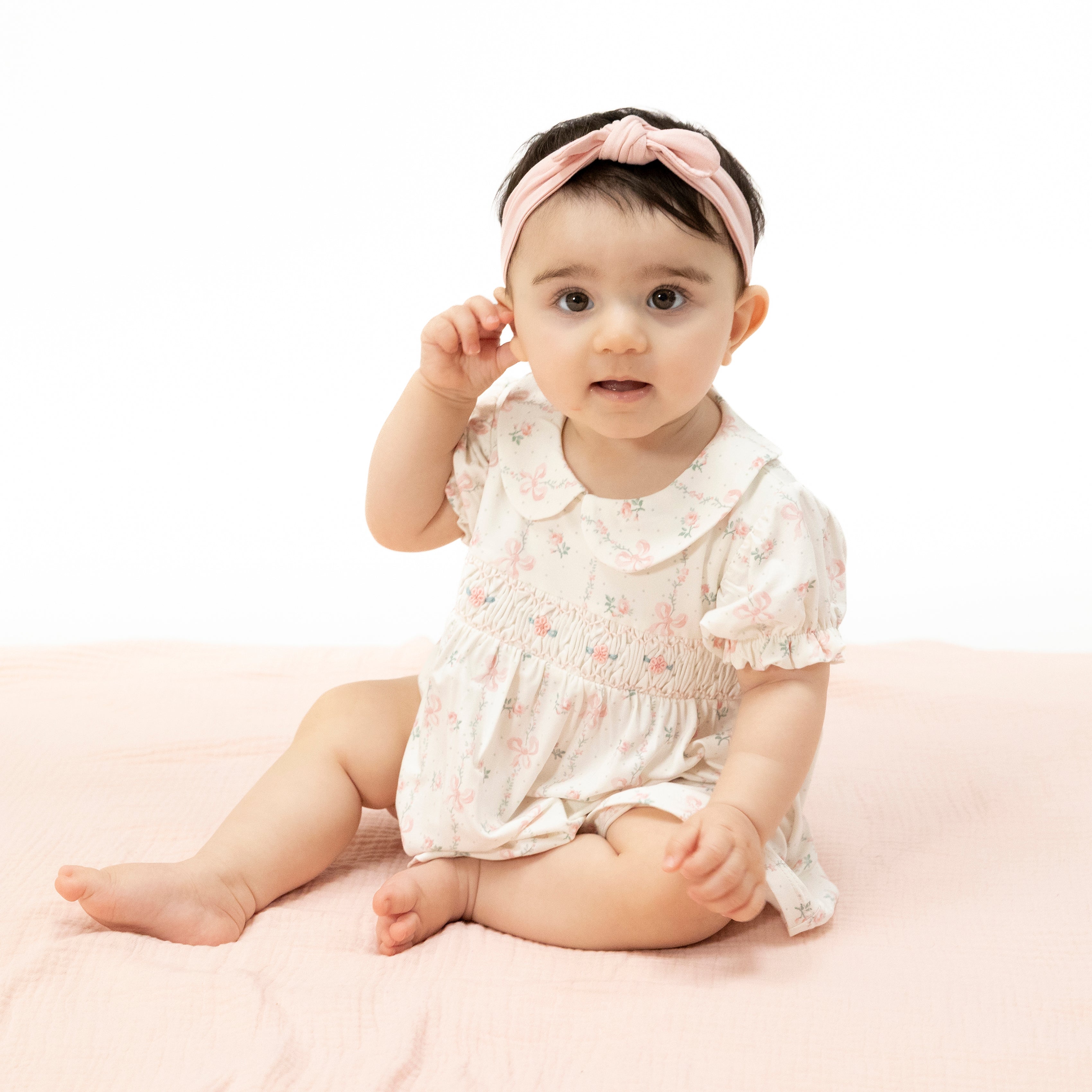 Dainty Buds And Bows - Smocked Dress Set