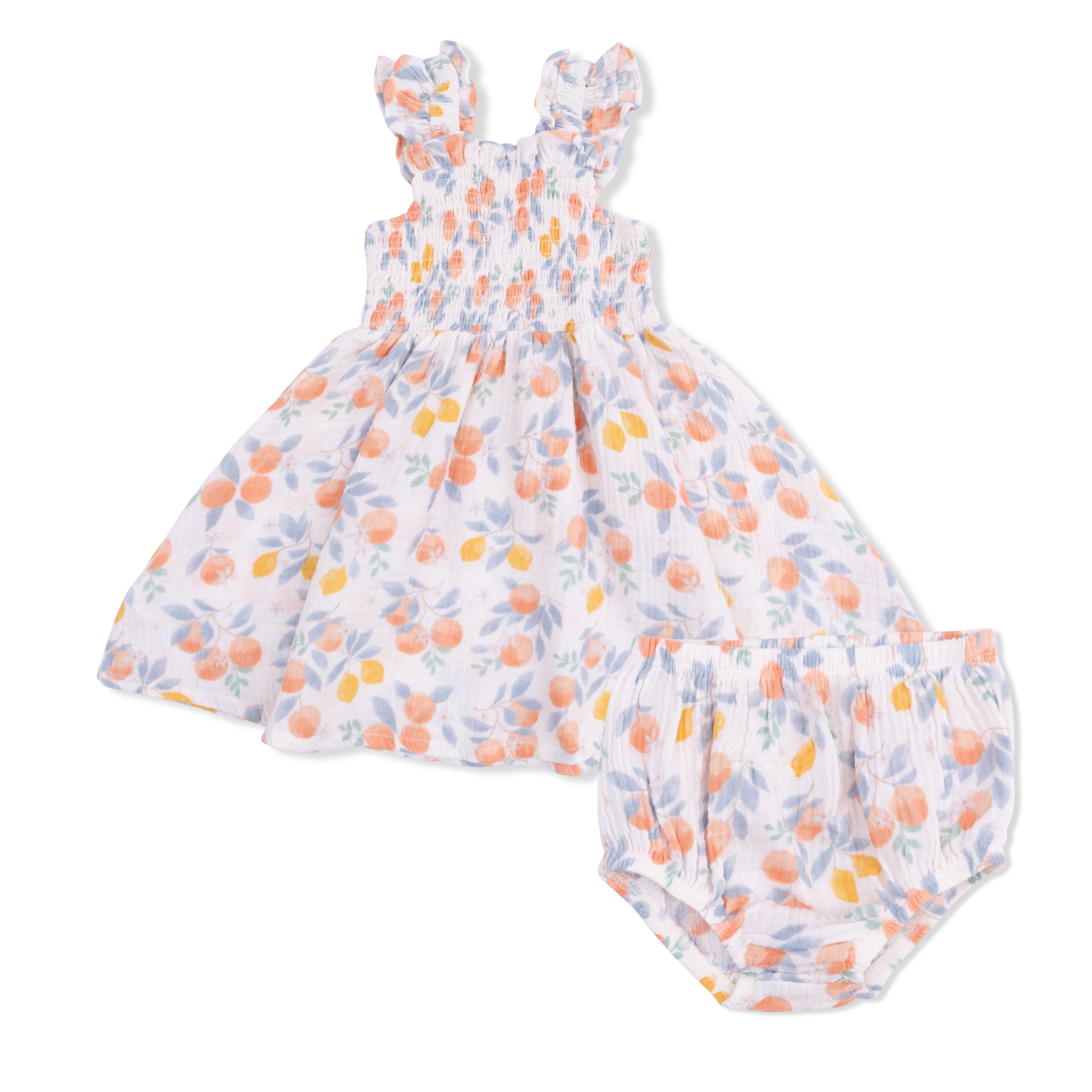Citrus Floral  - Smocked Sundress With Bloomer