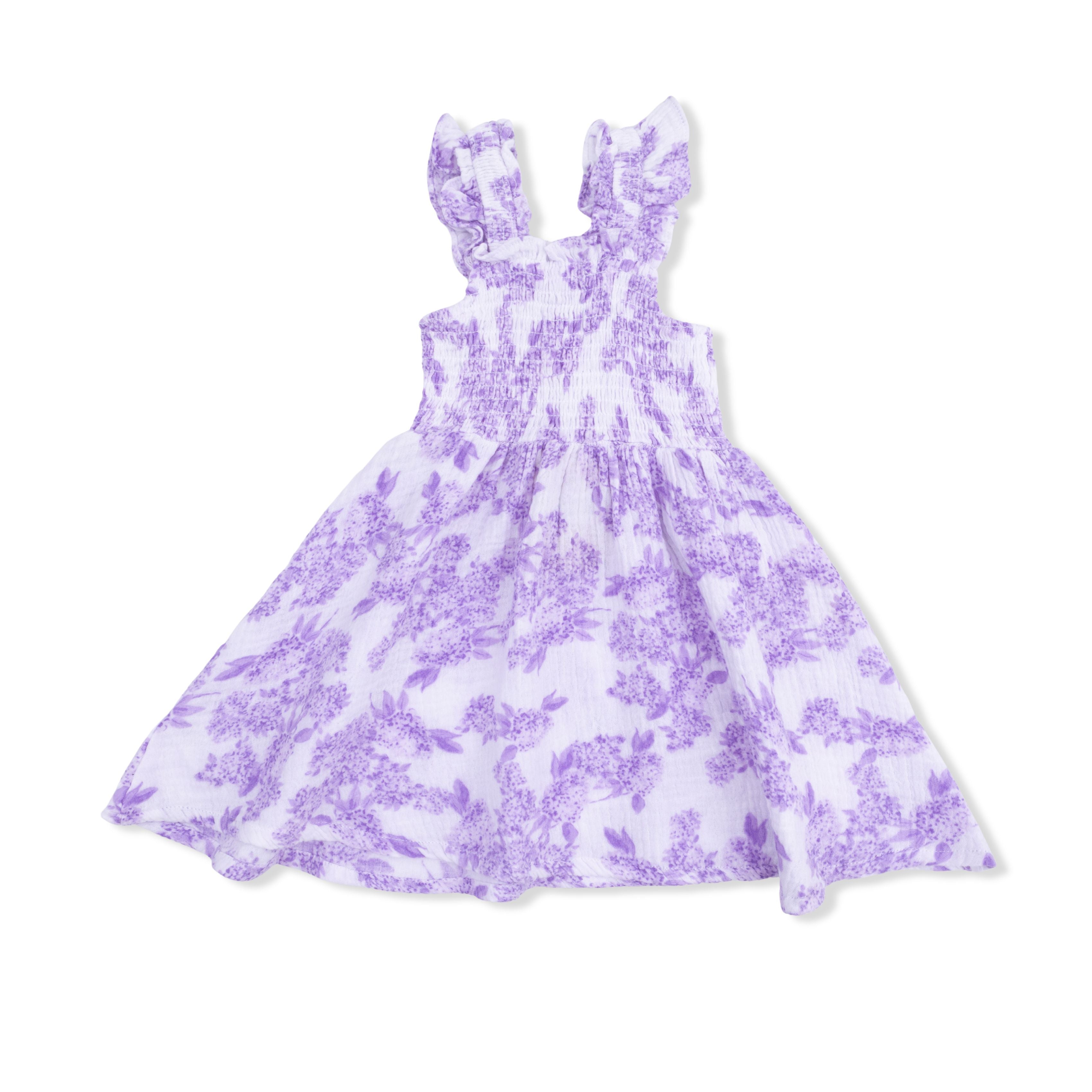 Lilac Floral  - Smocked Sundress With Bloomer
