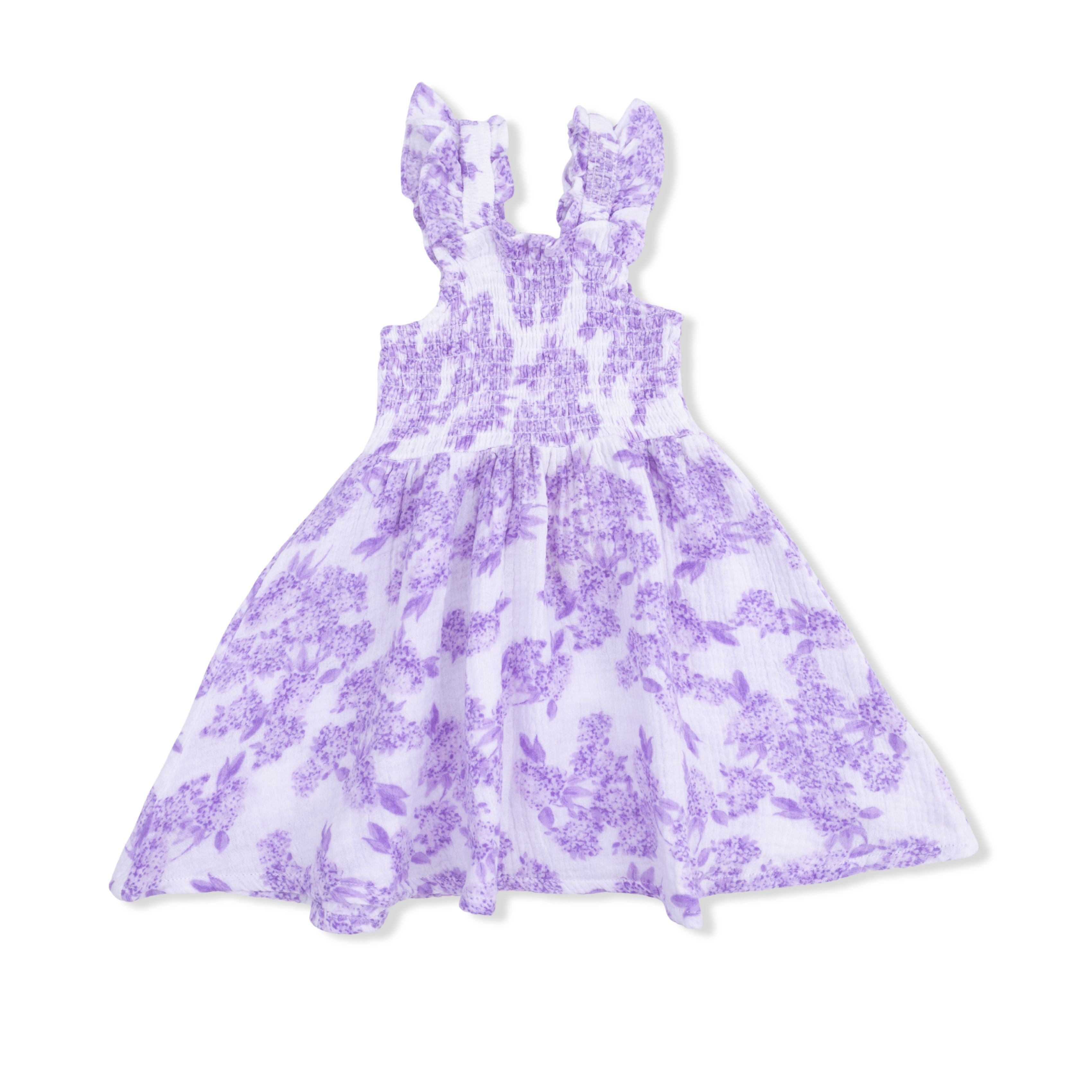 Lilac Floral  - Smocked Sundress With Bloomer