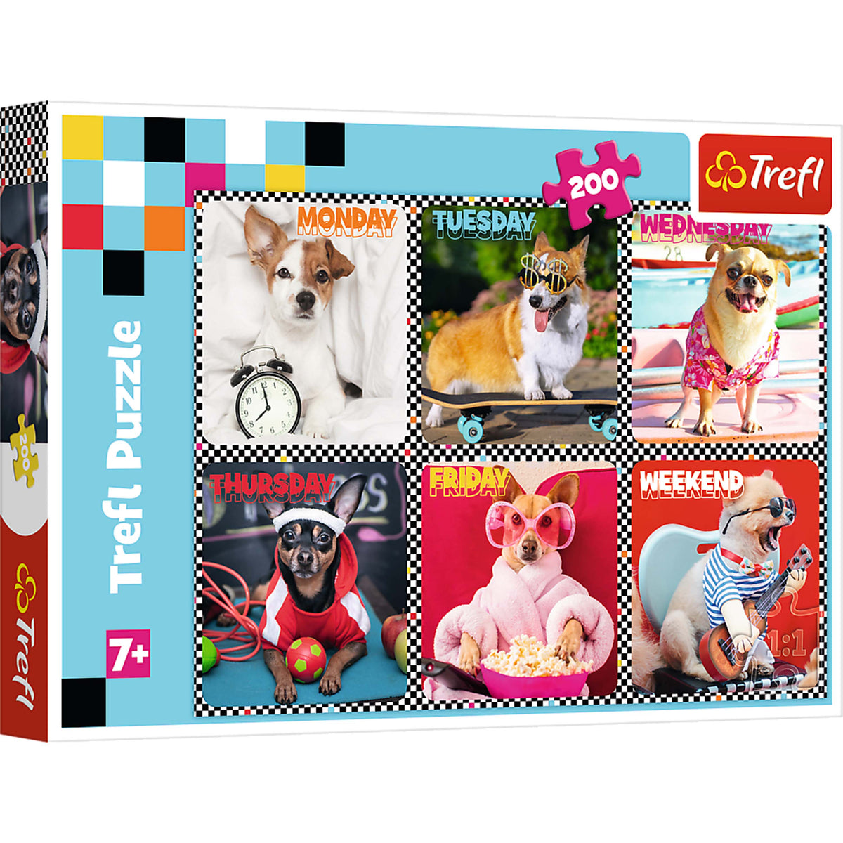 Red 200 Piece Kids Puzzle - Happy Dogs