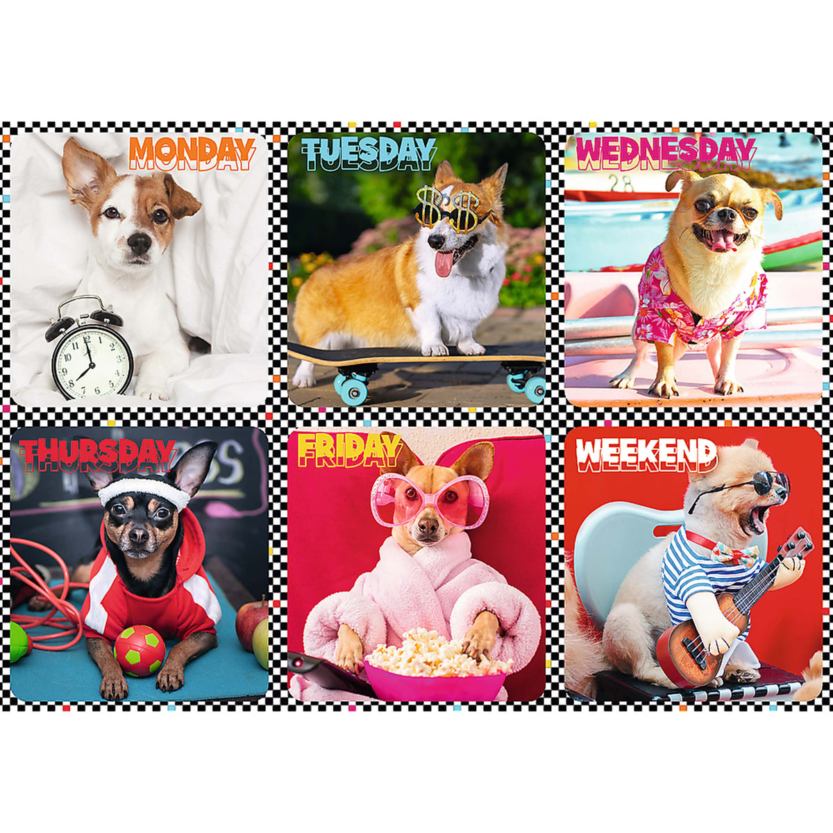 Red 200 Piece Kids Puzzle - Happy Dogs