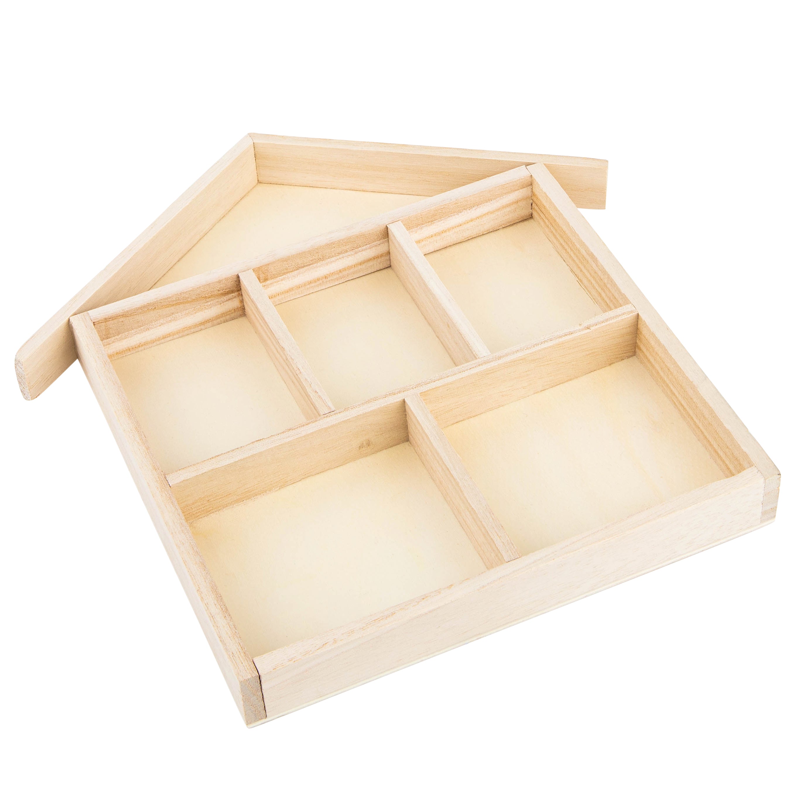 Wooden House Shape Trays 6 Pack