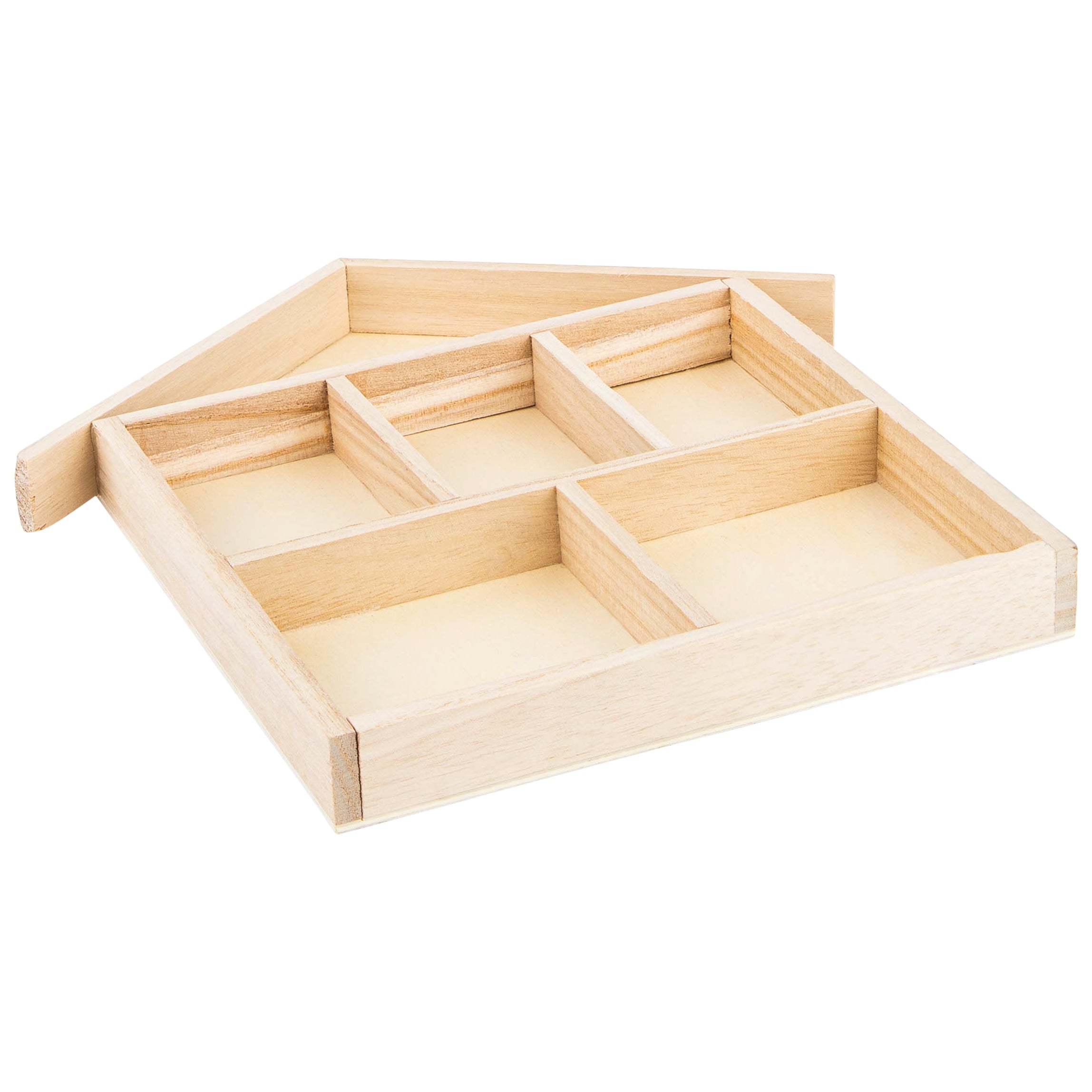 Wooden House Shape Trays 6 Pack