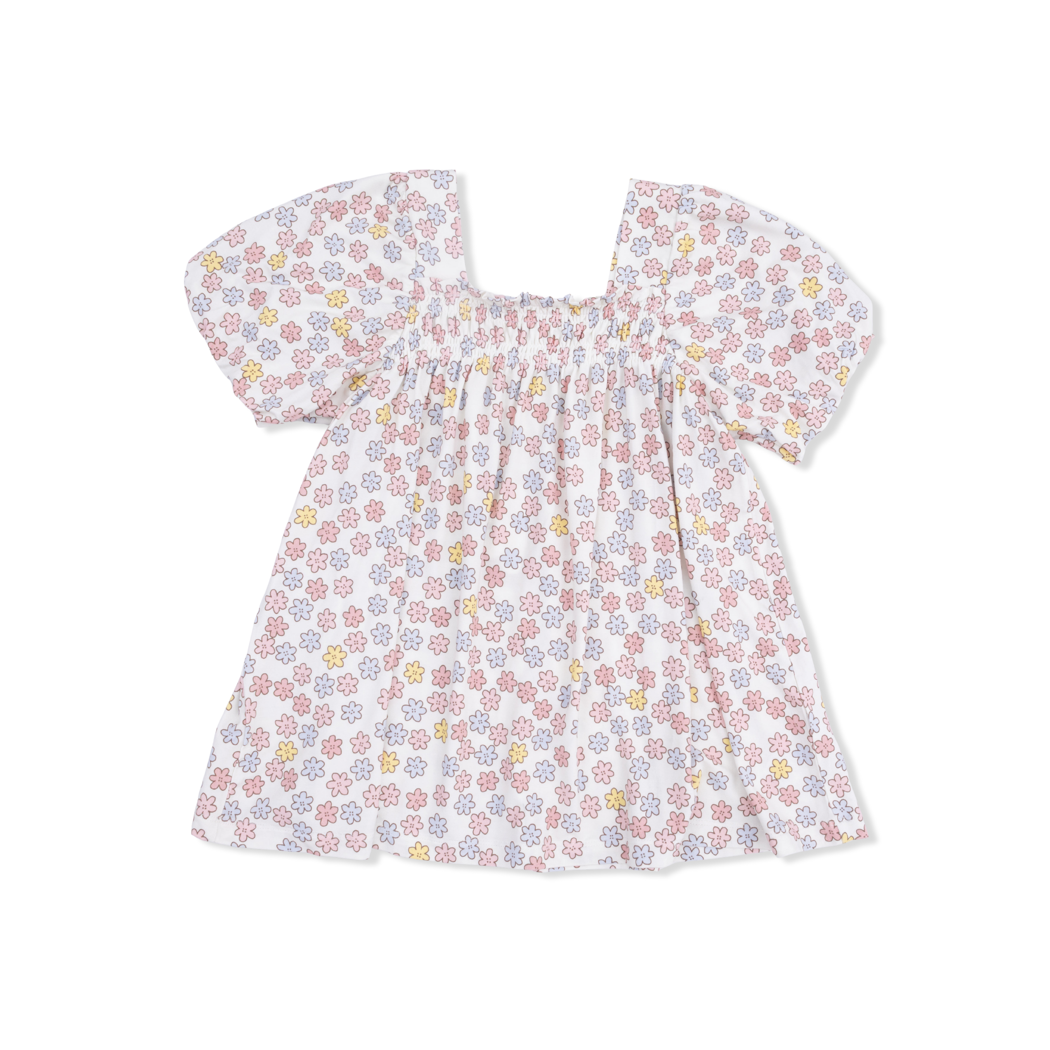Sarah Floral - Puff Sleeve Baby Doll Dress And Bloomer