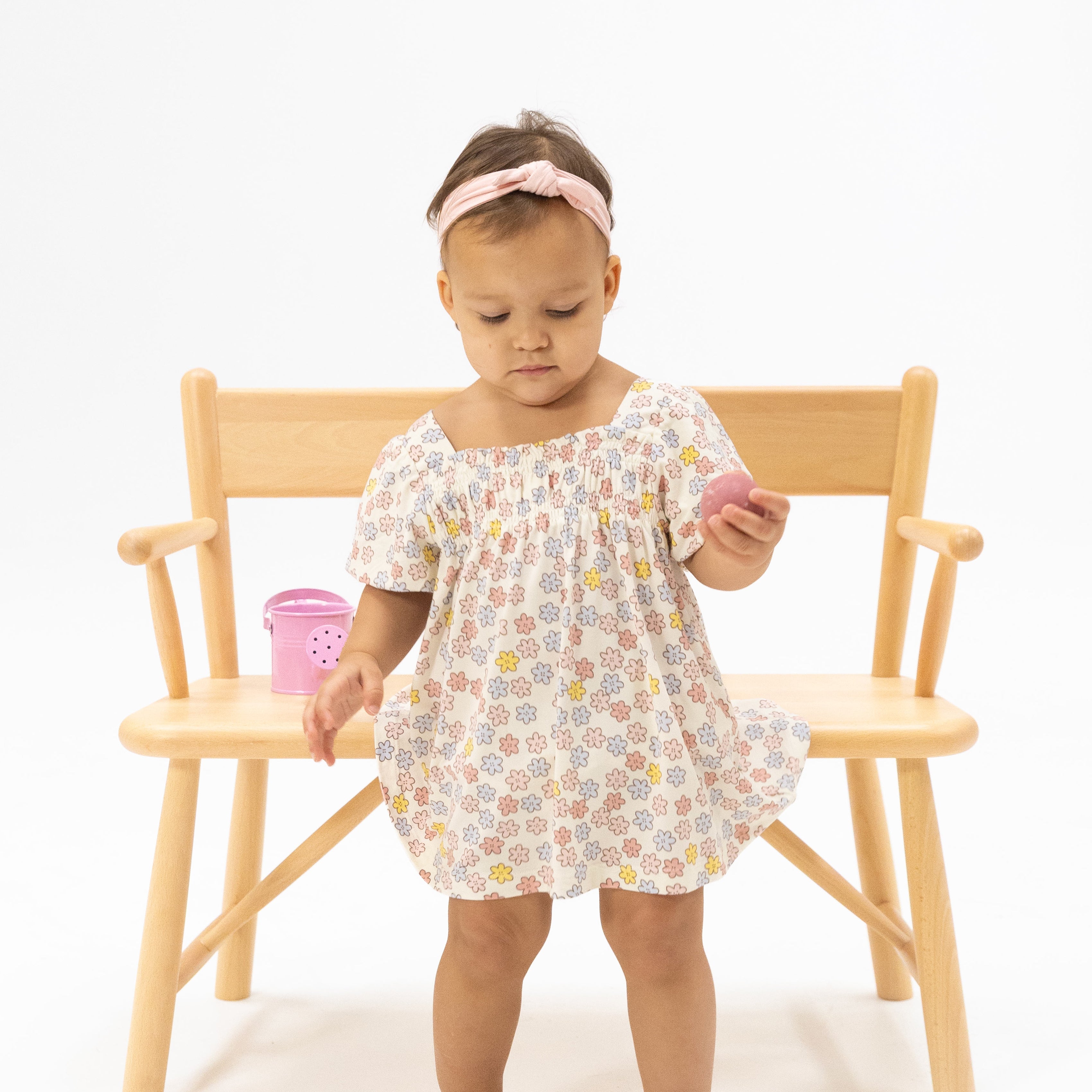 Sarah Floral - Puff Sleeve Baby Doll Dress And Bloomer