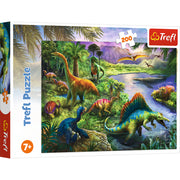 Red 200 Piece Kids Puzzle - Hungry Dinosaurs
