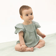 Solid Muslin Jadeite - V-neck Bubble