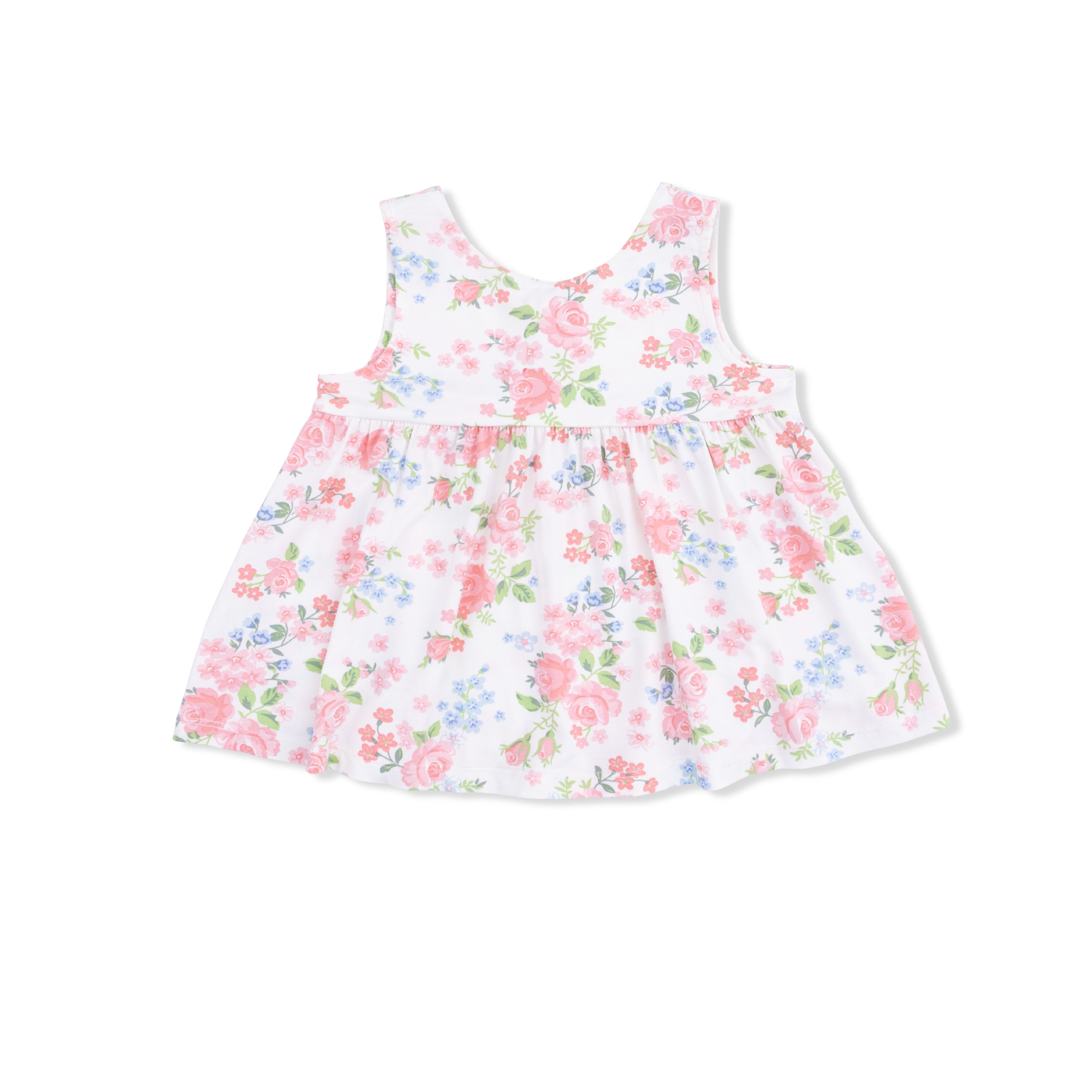 Cute Little Roses - Infant Dress With Bow And Bloomer