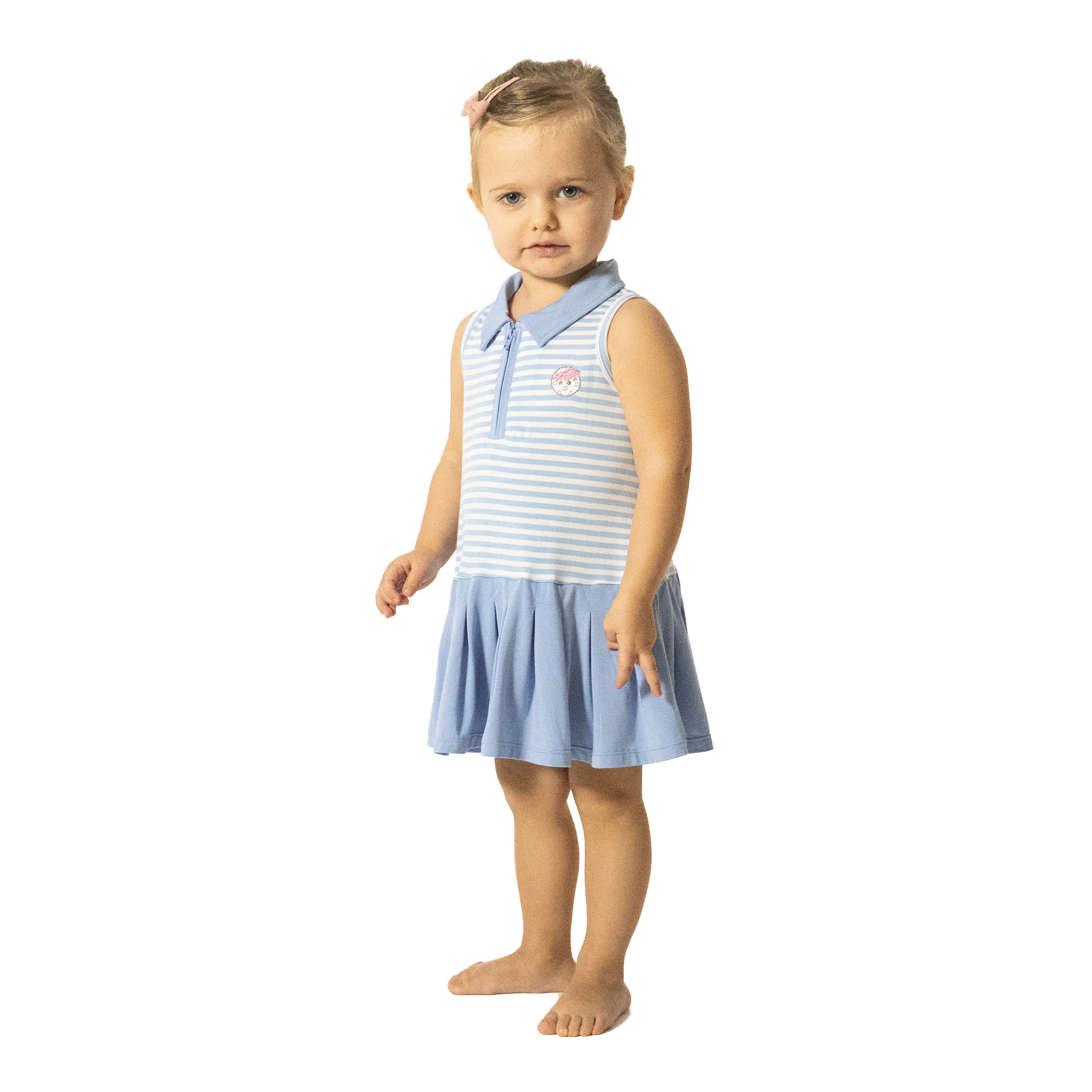 Striped Golf - Polo Tennis Dress With Cartwheel Short