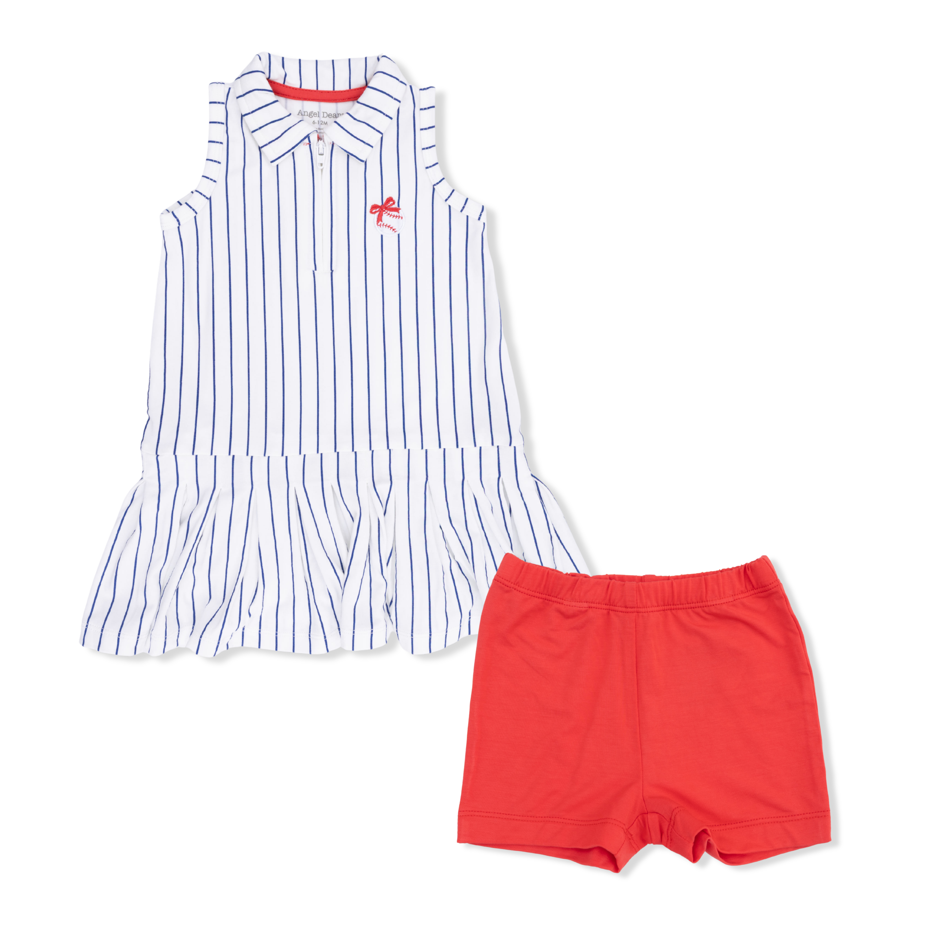 Baseball Stripe - Polo Dress With Cartwheel Short