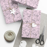Blush Floral Line Art Gift Wrap