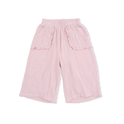 Solid Muslin Lotus - Wide Leg Pant With Ruffle Pocket