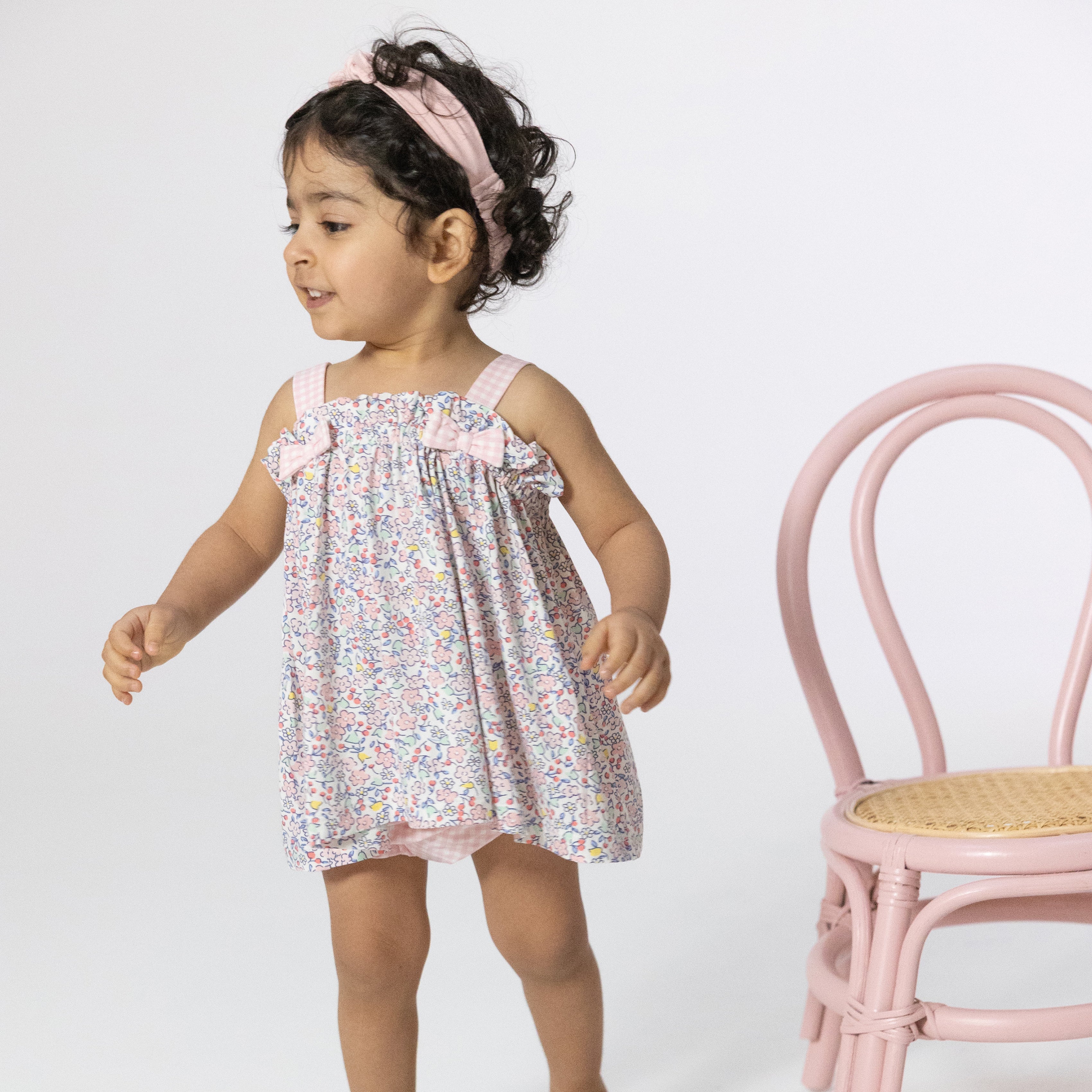 Elizabeth's Garden - Top With Bows And Ruffle Leg Bloomer