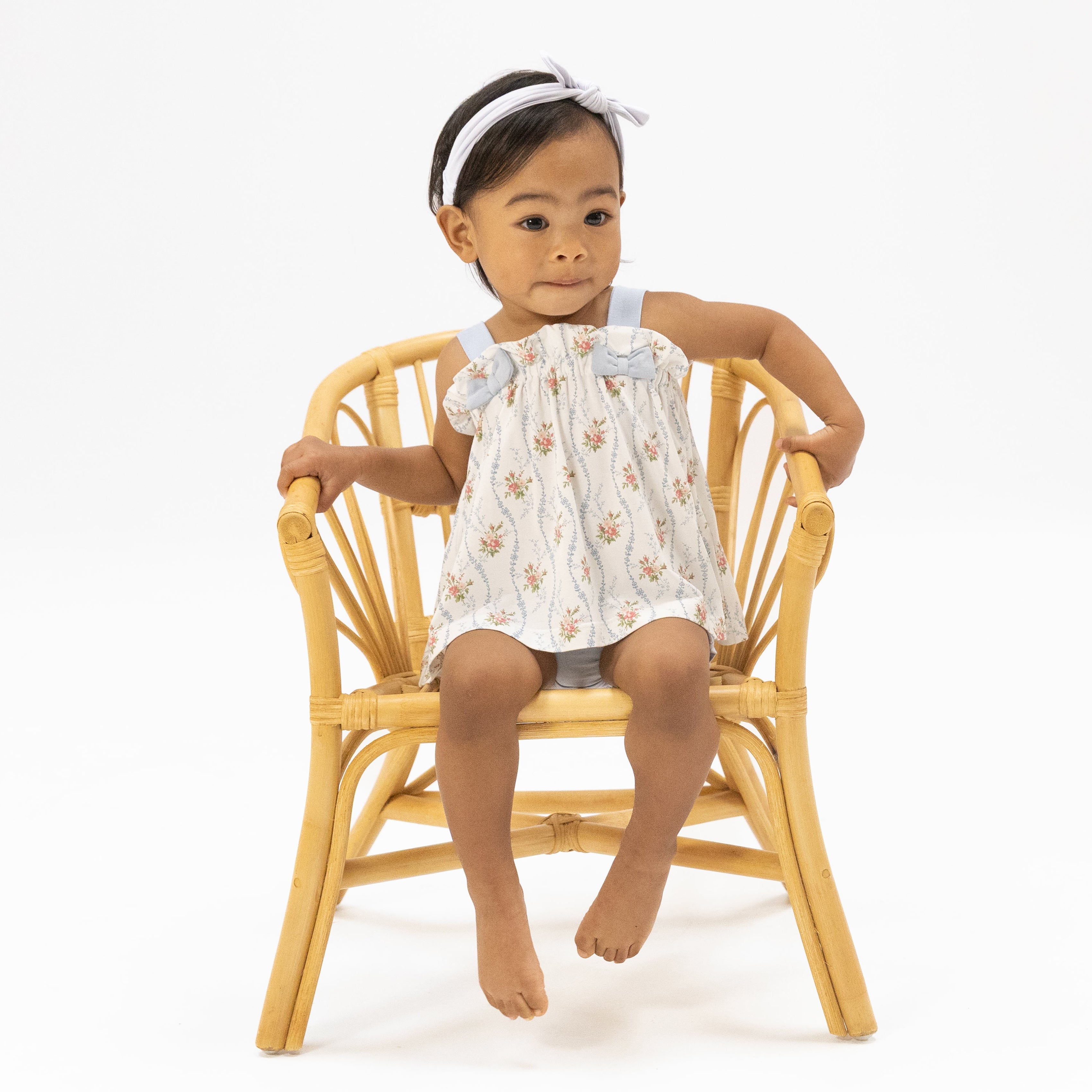 Heirloom Rose Stripe - Top With Bows And Ruffle Leg Bloomer