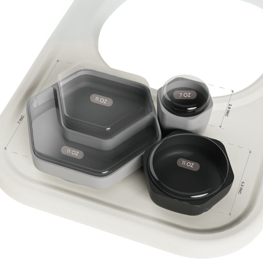 Toddler Feeding Set Grey & Black