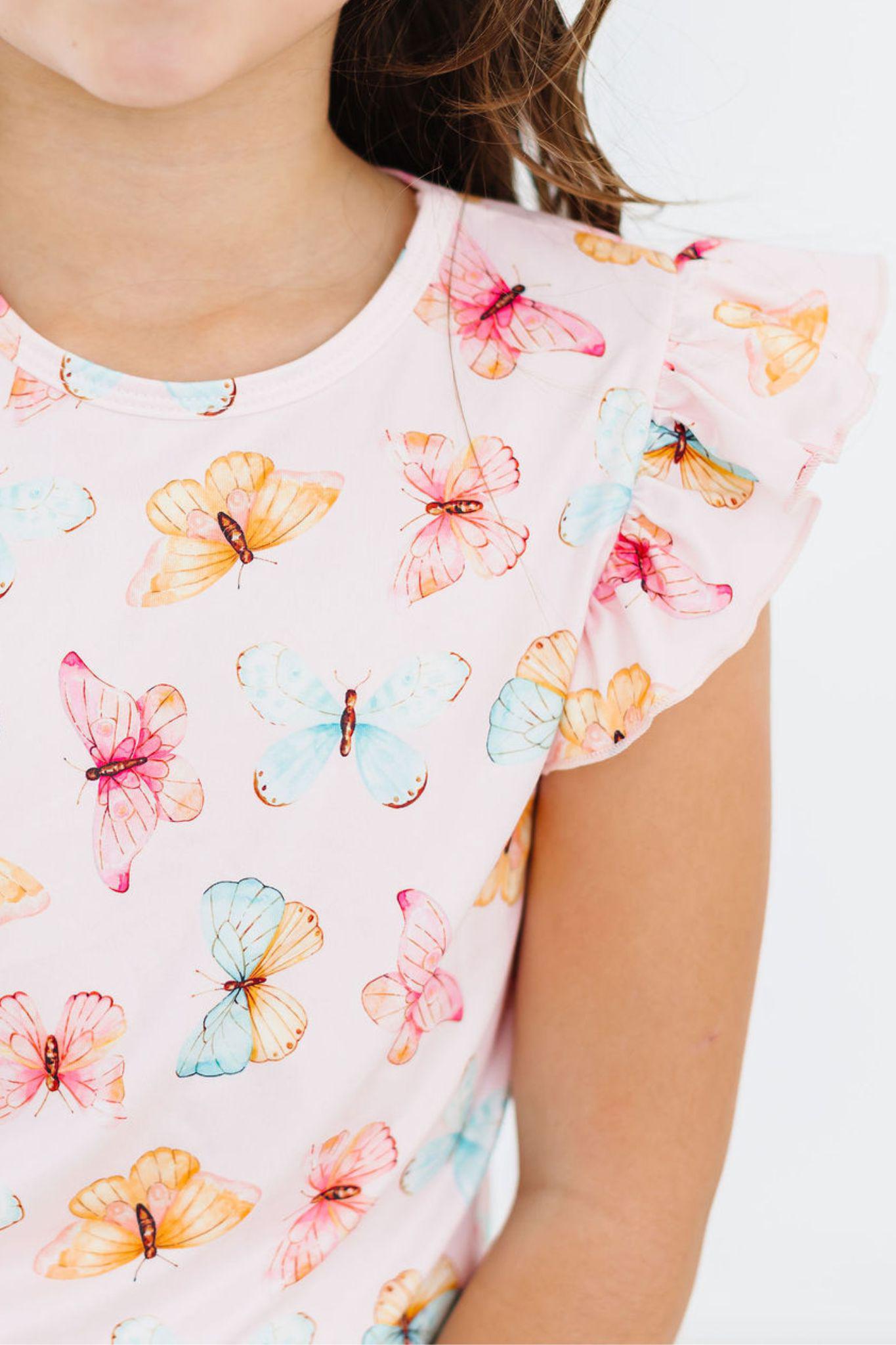 Butterfly Kisses S/s Ruffle Tee