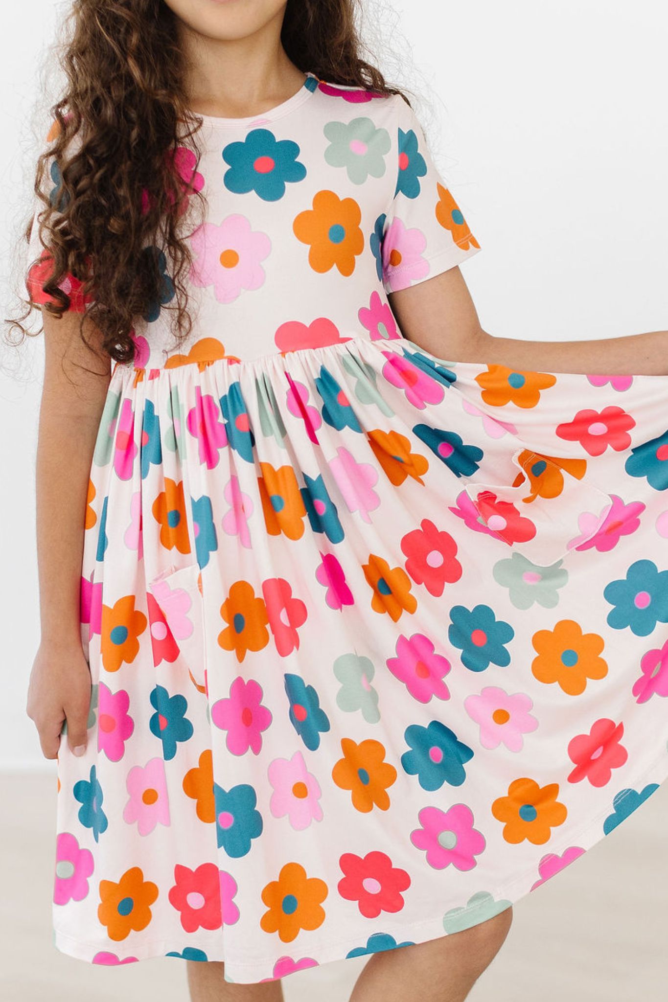 Retro Floral S/s Pocket Twirl Dress