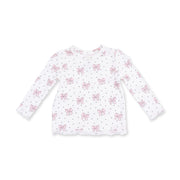 Bows And Hearts - Long Sleeve Lettuce Edge Tunic Top
