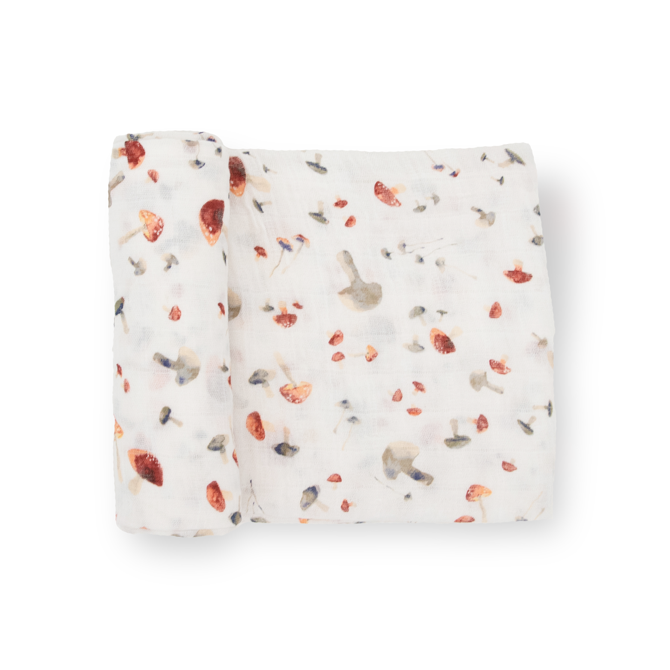 Cotton Muslin Swaddle Blanket - Mushrooms