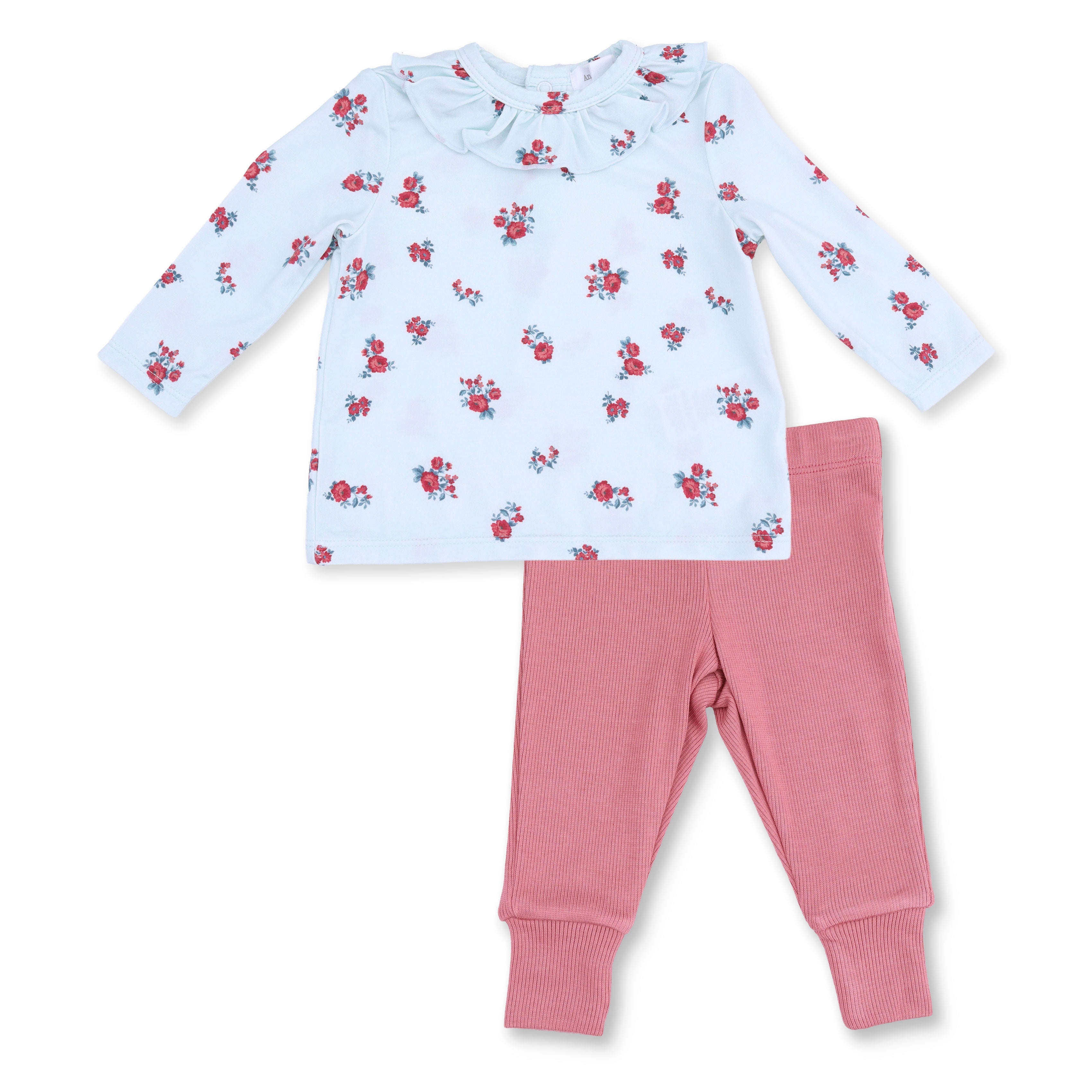 Alyssa Floral - Long Sleeve Ruffle Top And Pant