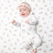 Explorer Puppy Pink - Long Sleeve Ruffle Top And Pant