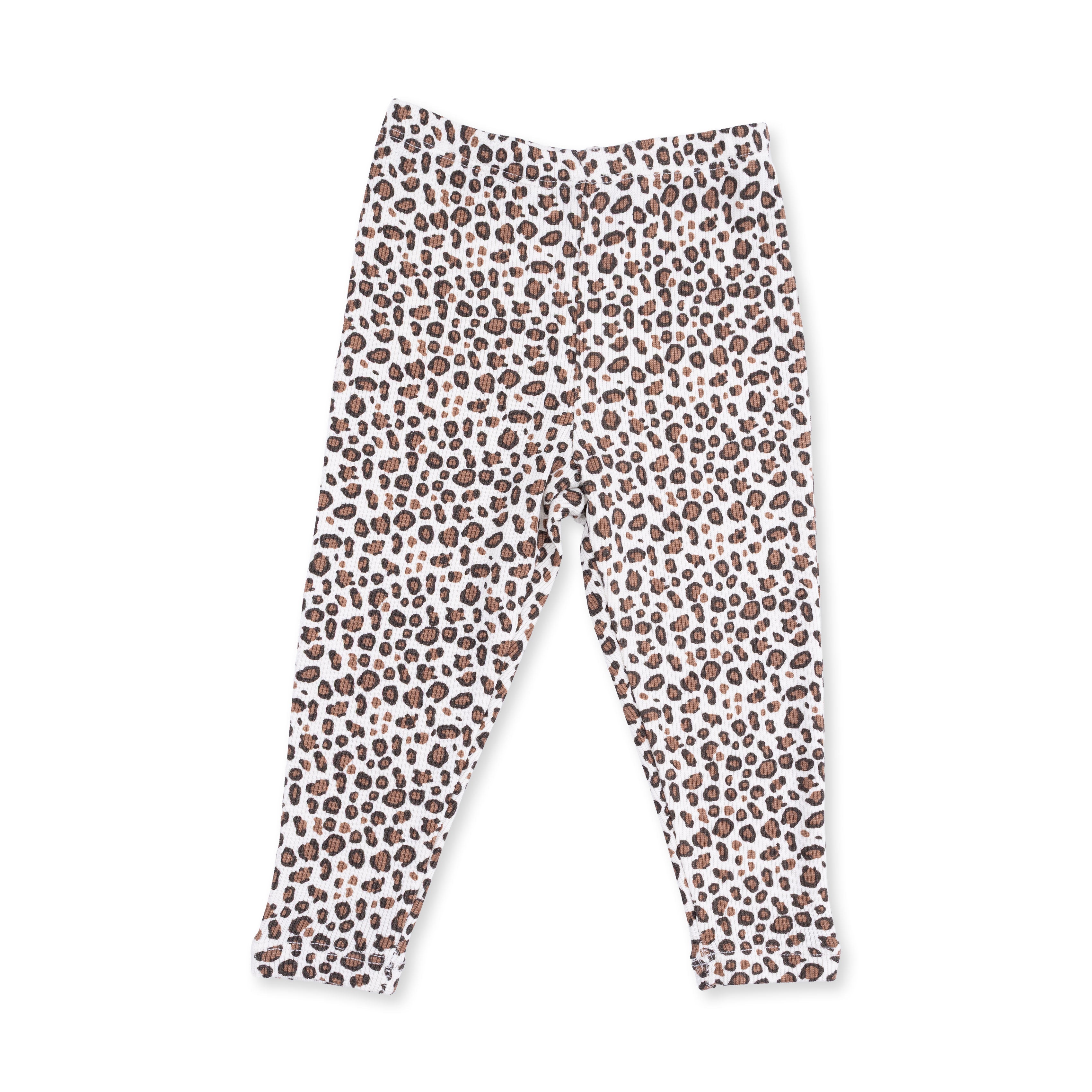 Leopard Rib - Long Sleeve Ruffle Top And Pant