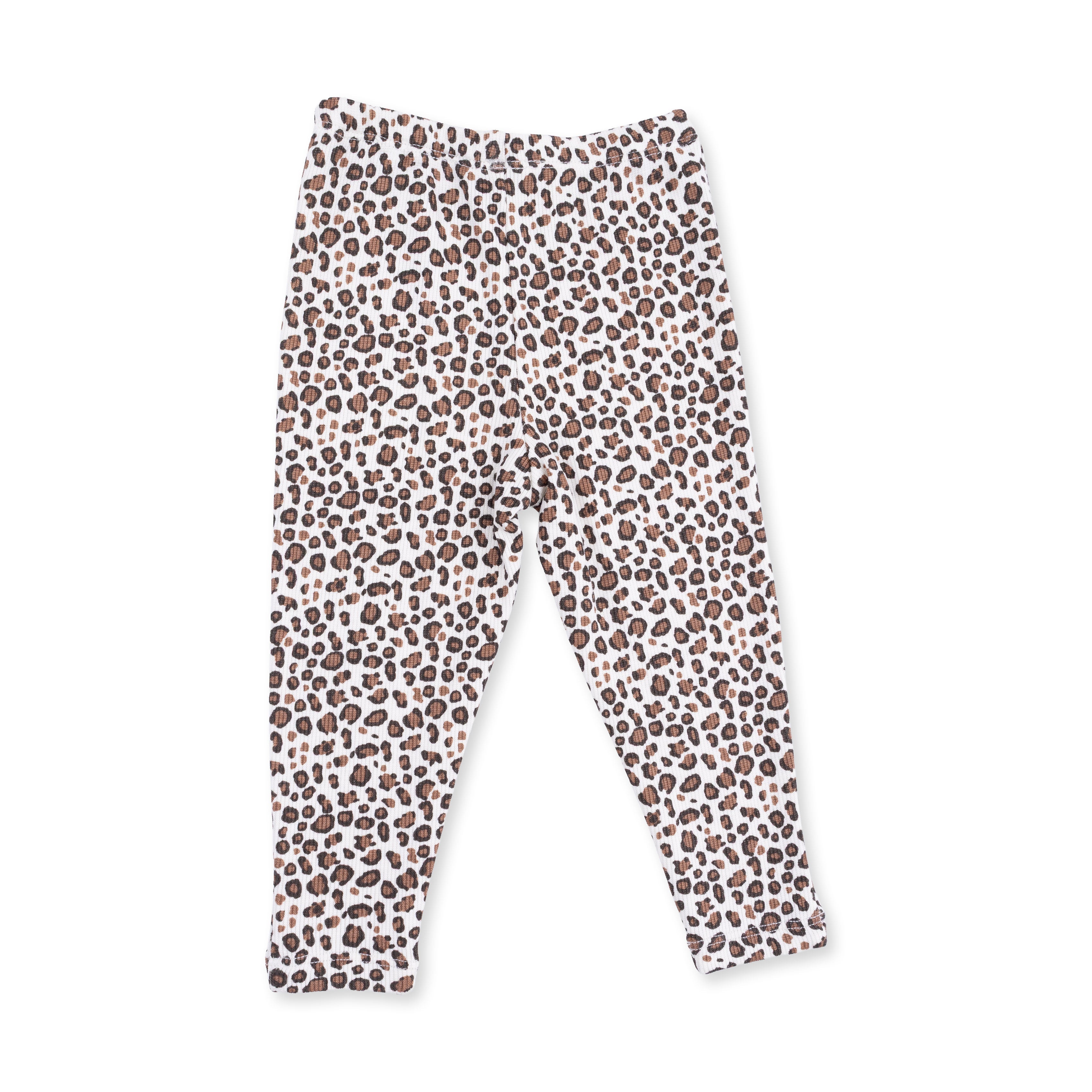 Leopard Rib - Long Sleeve Ruffle Top And Pant