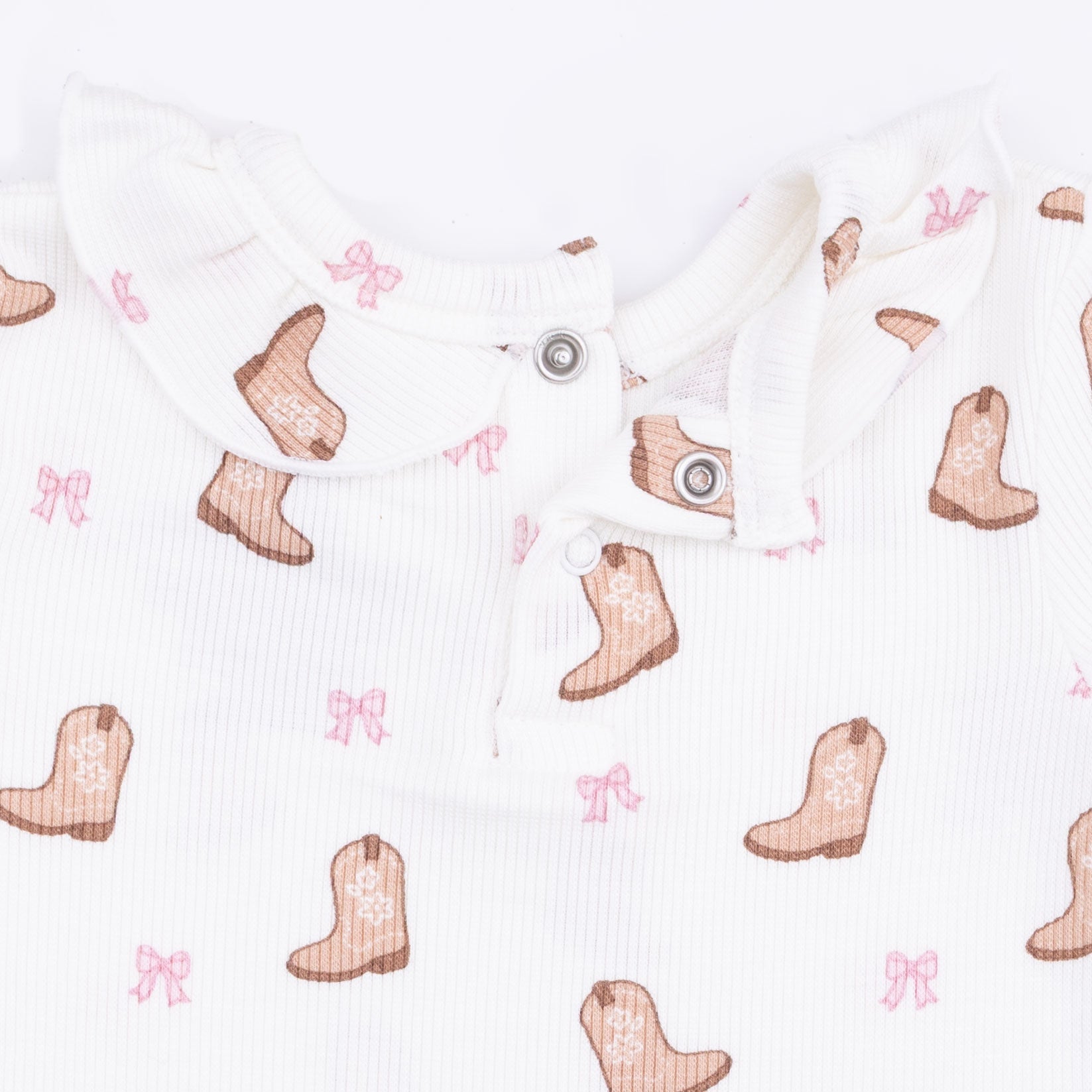 Mini Cowgirl Boots - Long Sleeve Ruffle Top And Pant