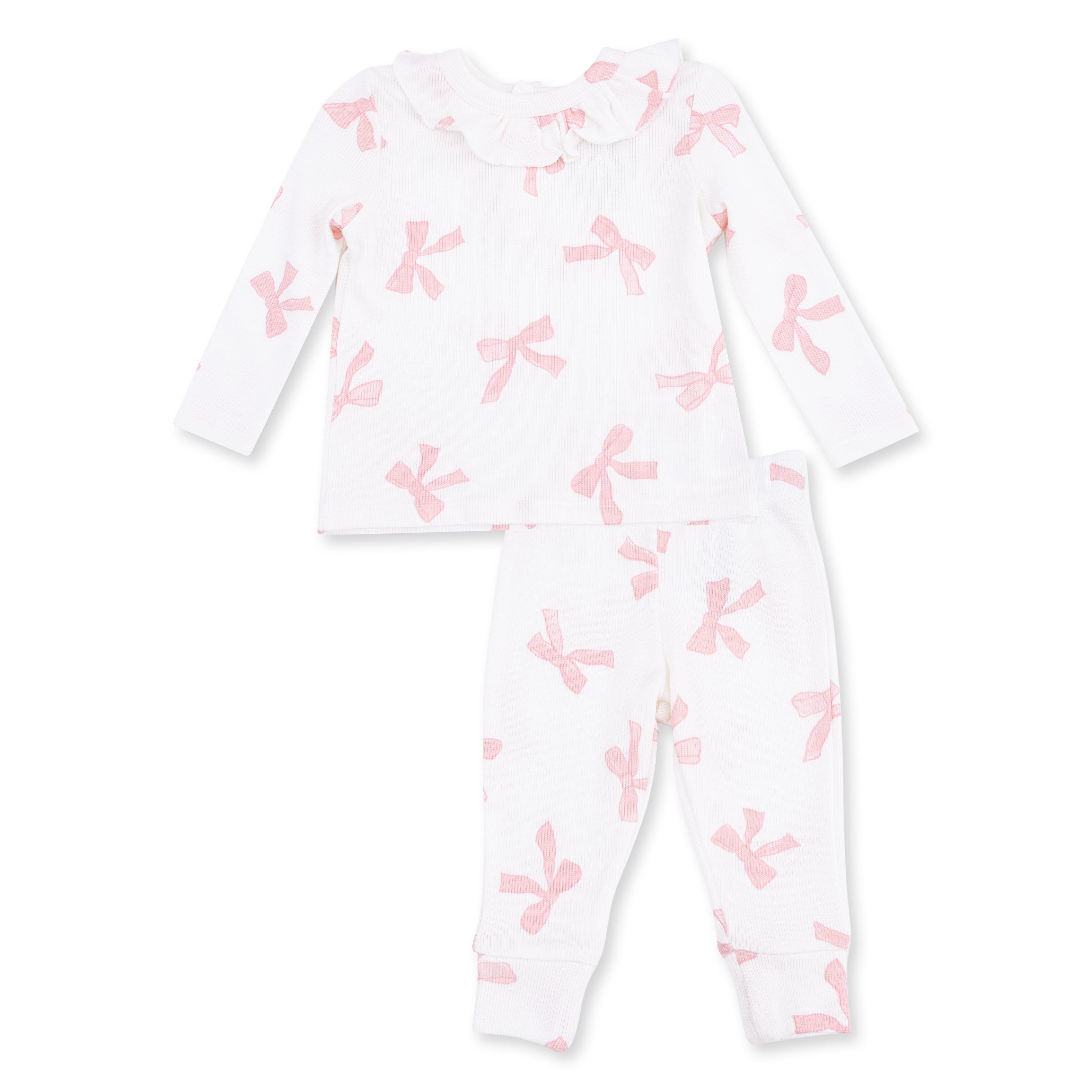 Pretty Bows - Long Sleeve Ruffle Top And Pant