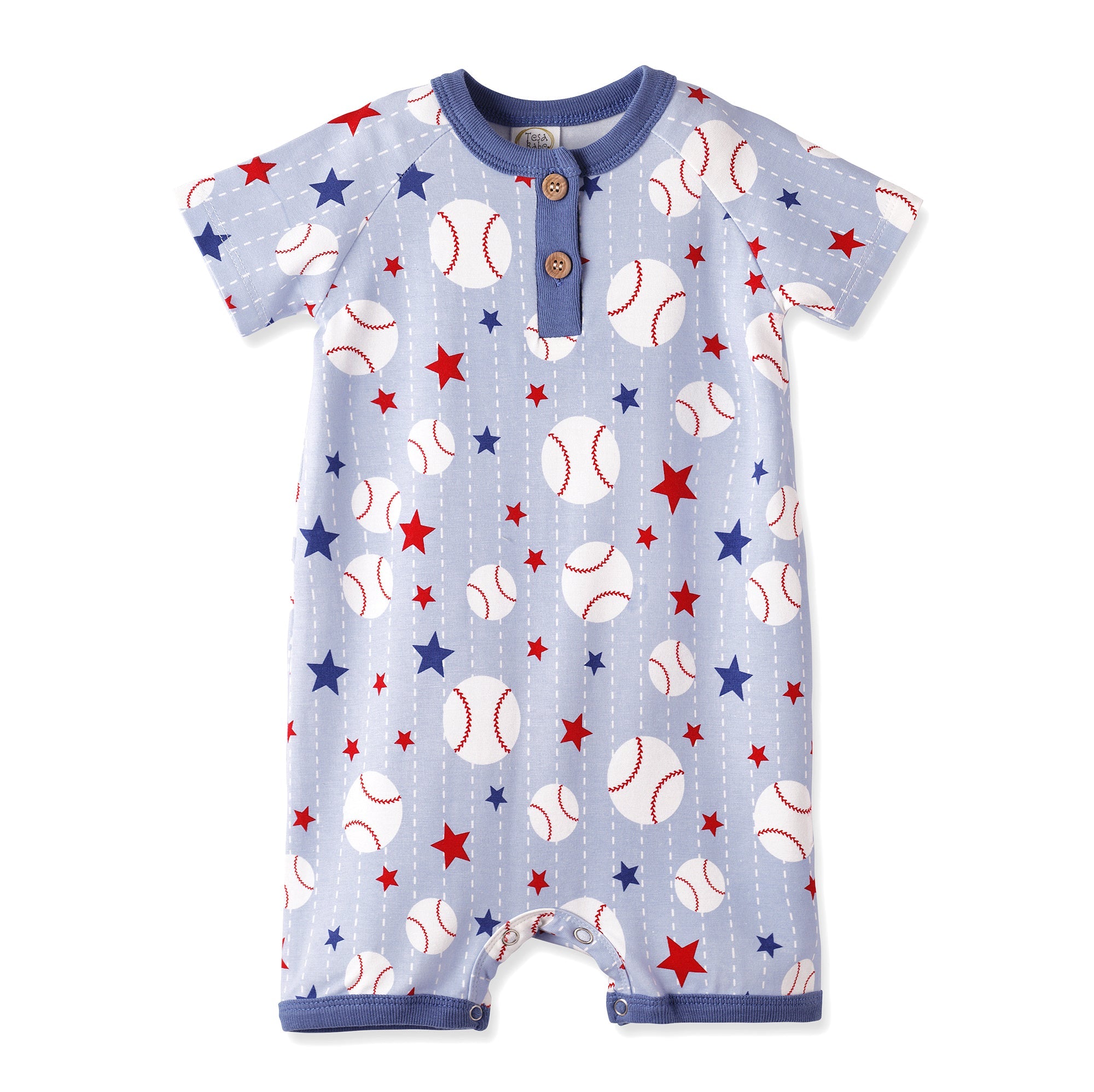 Grand Slam Baseball Bamboo Henley Shortall Romper
