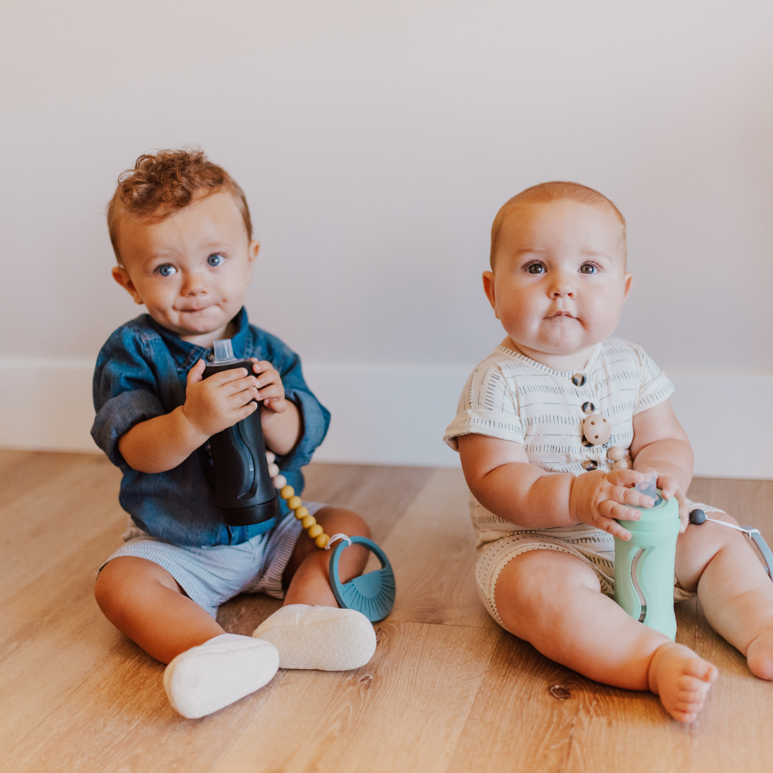 Clay Silicone Bead & Wood Ring Pacifier Clip