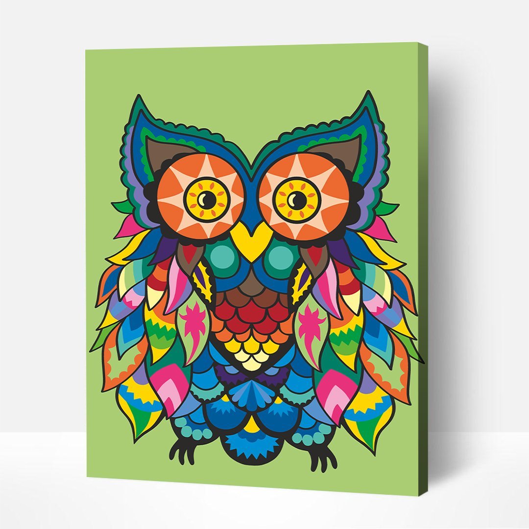 Owl – Paint By Numbers Kit | Artwille | 14x18 Inch Canvas