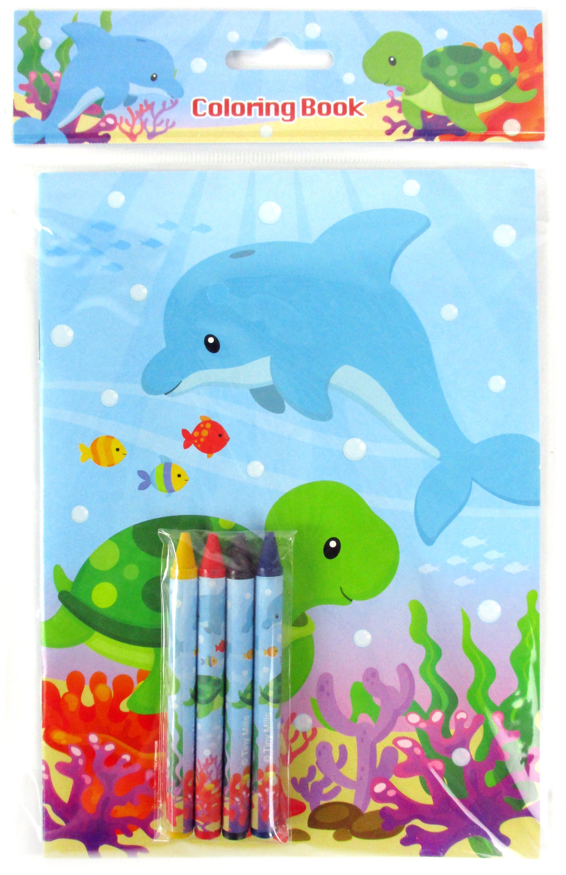 Sea Life Ocean Animals Coloring Books With Crayons Party Favors - Set Of 6 Or 12