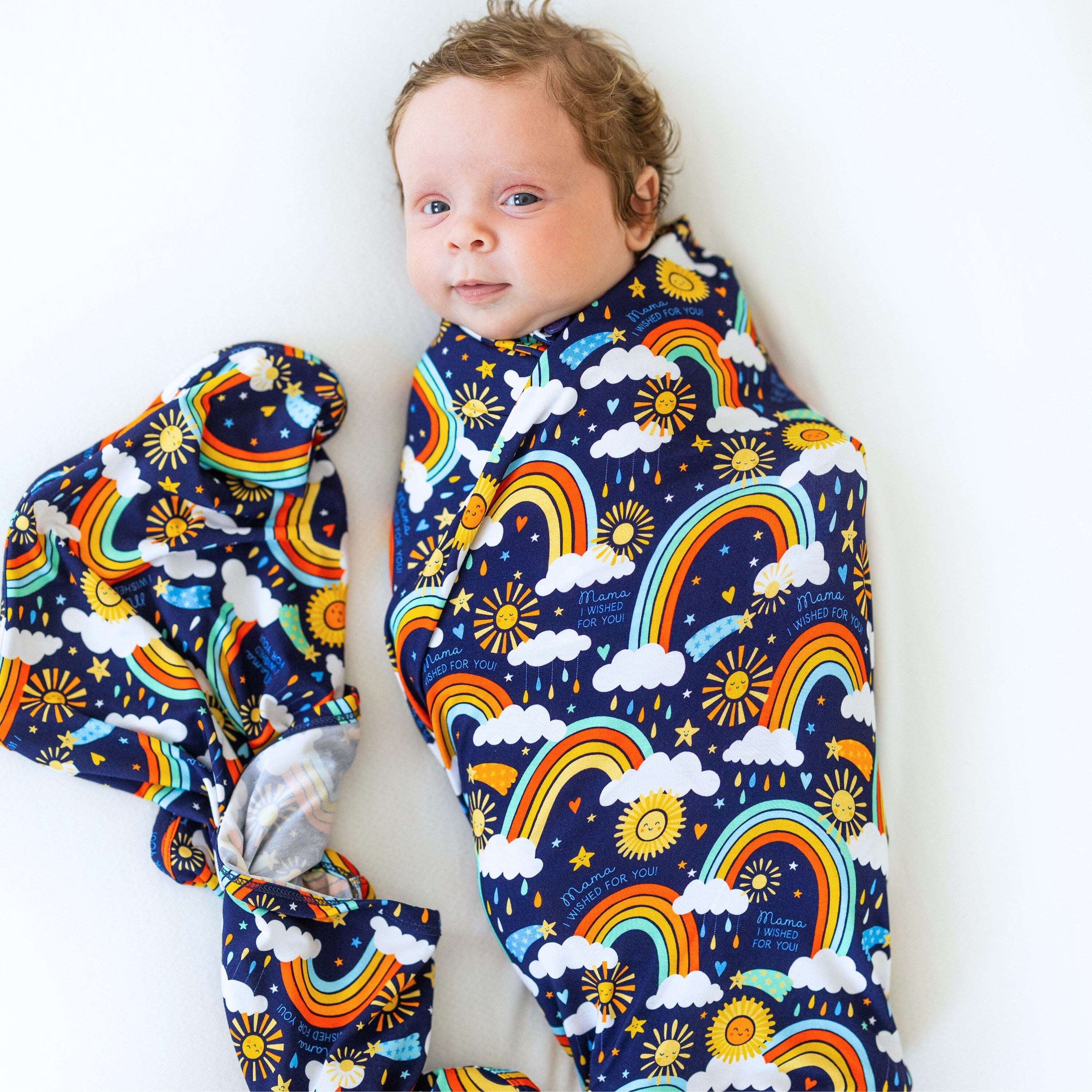 The Forever Swaddle Blanket | Here Comes The Sunshine (blue)