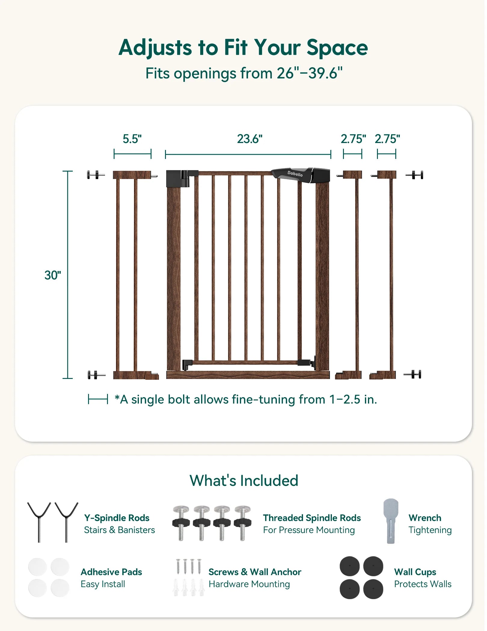 Pressguard C5&p7 Wood Pattern | Pressure Mounted Baby Gate For Stairs