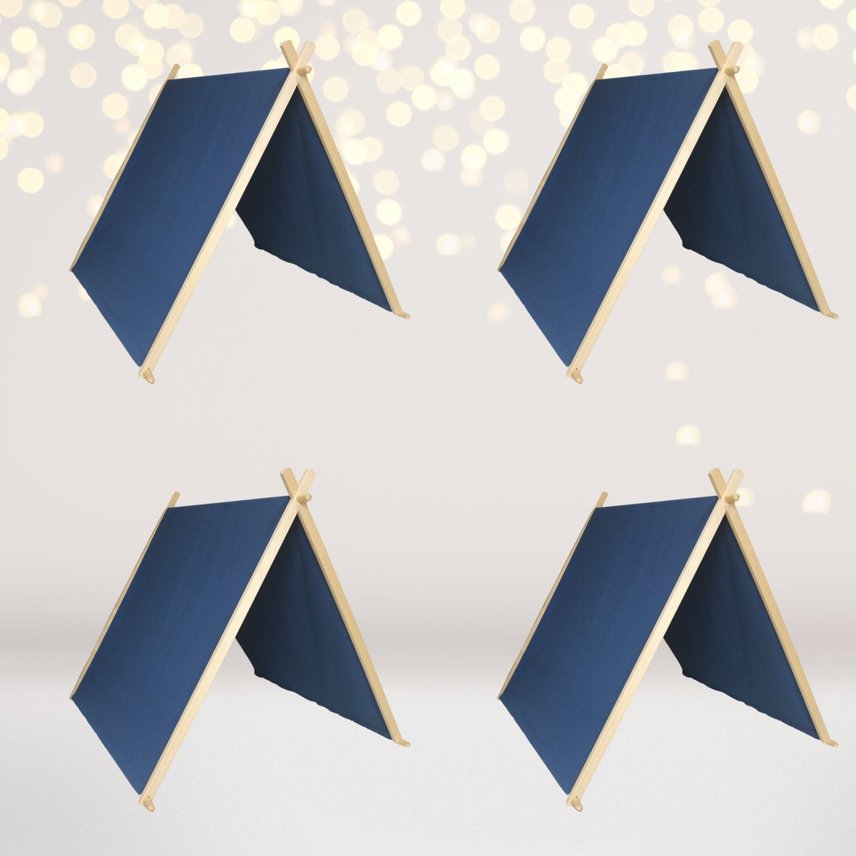 Kids A-frame Sleepover Tents With Lights 4 Pack