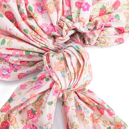 Girls Pre-tied Summer Bandana Scarf - Kids Age 3-8 Y- Strawberry Print