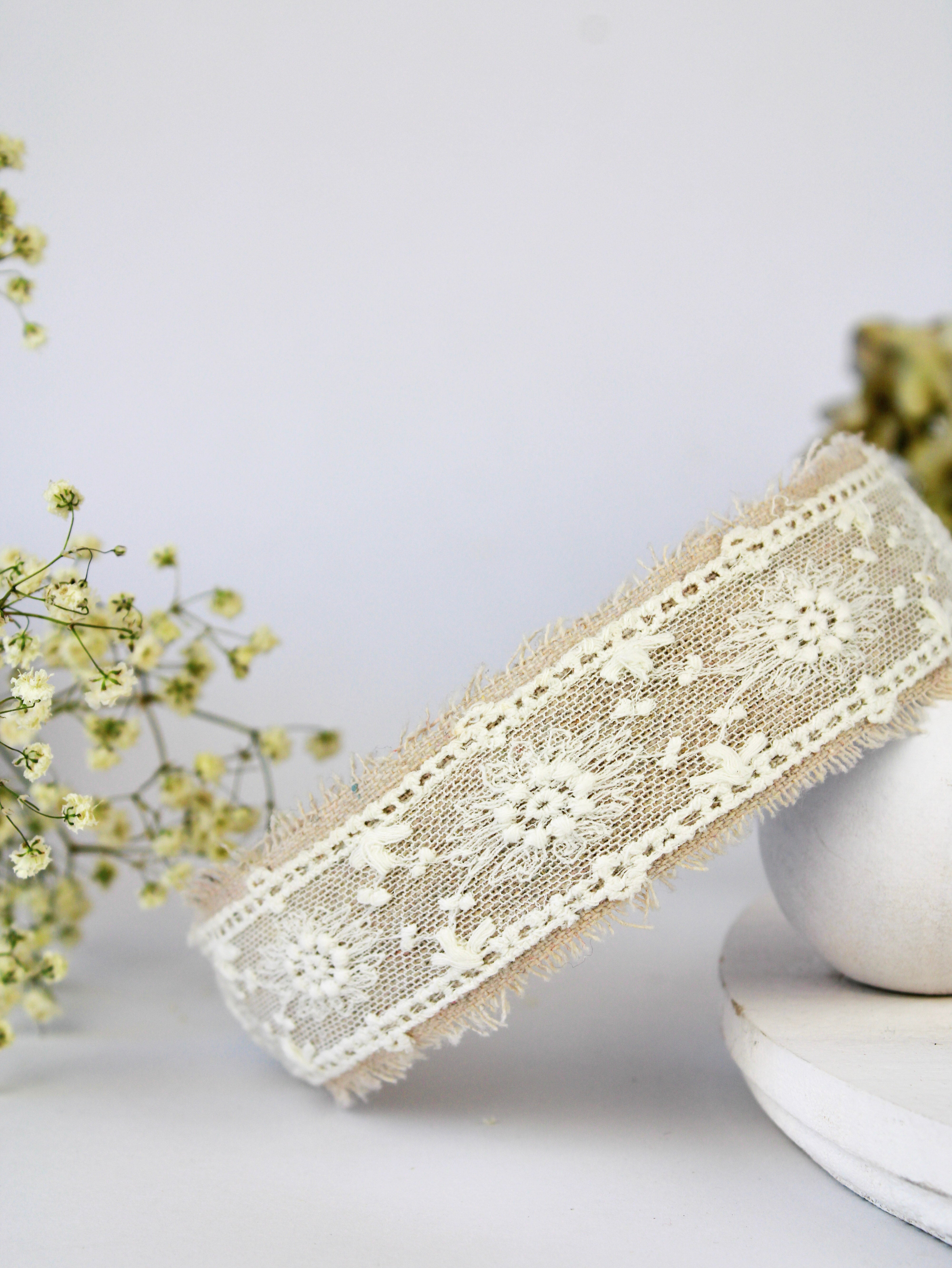Clara Lace And Linen Hair Clip