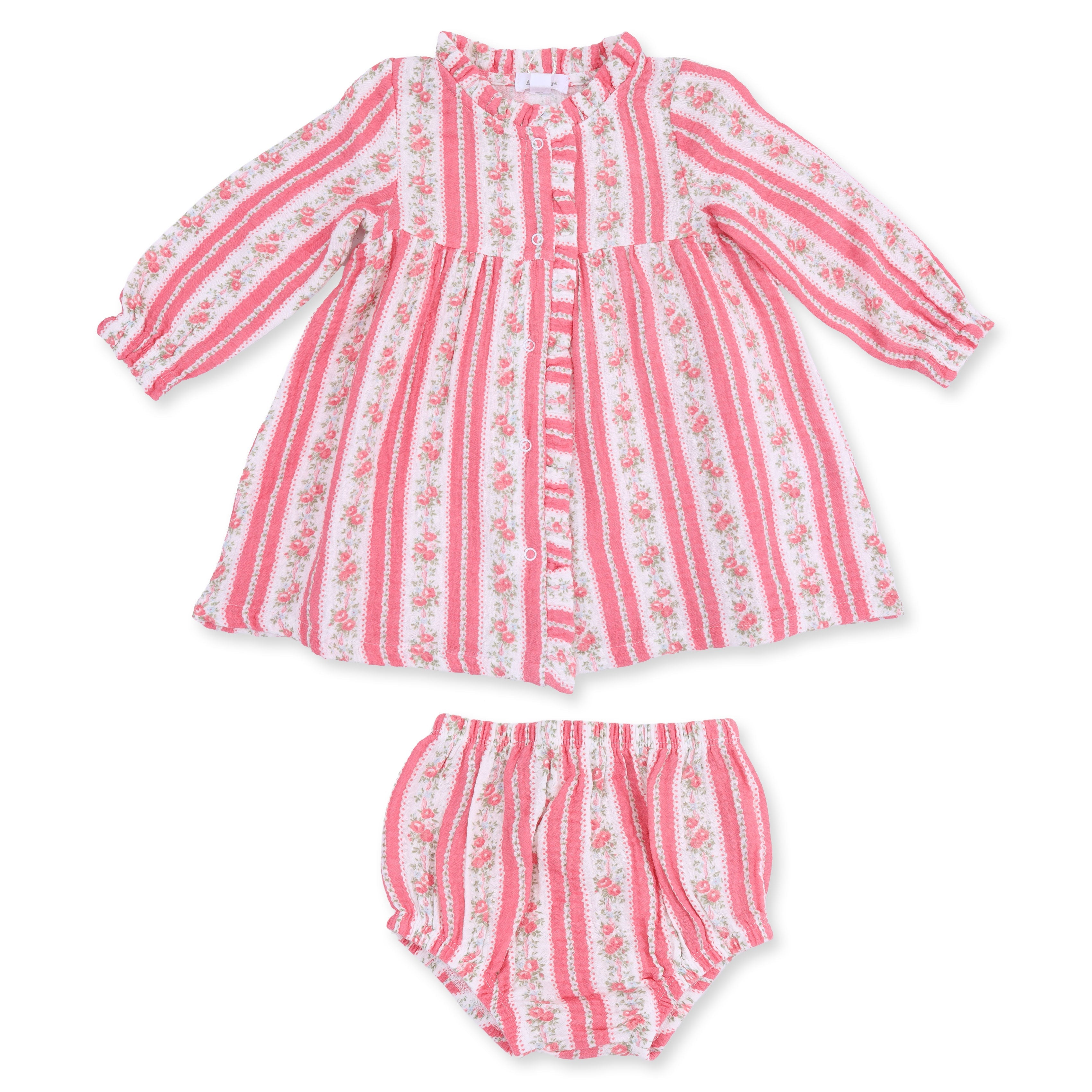 Suzie Floral Stripe - Romy Dress And Bloomer