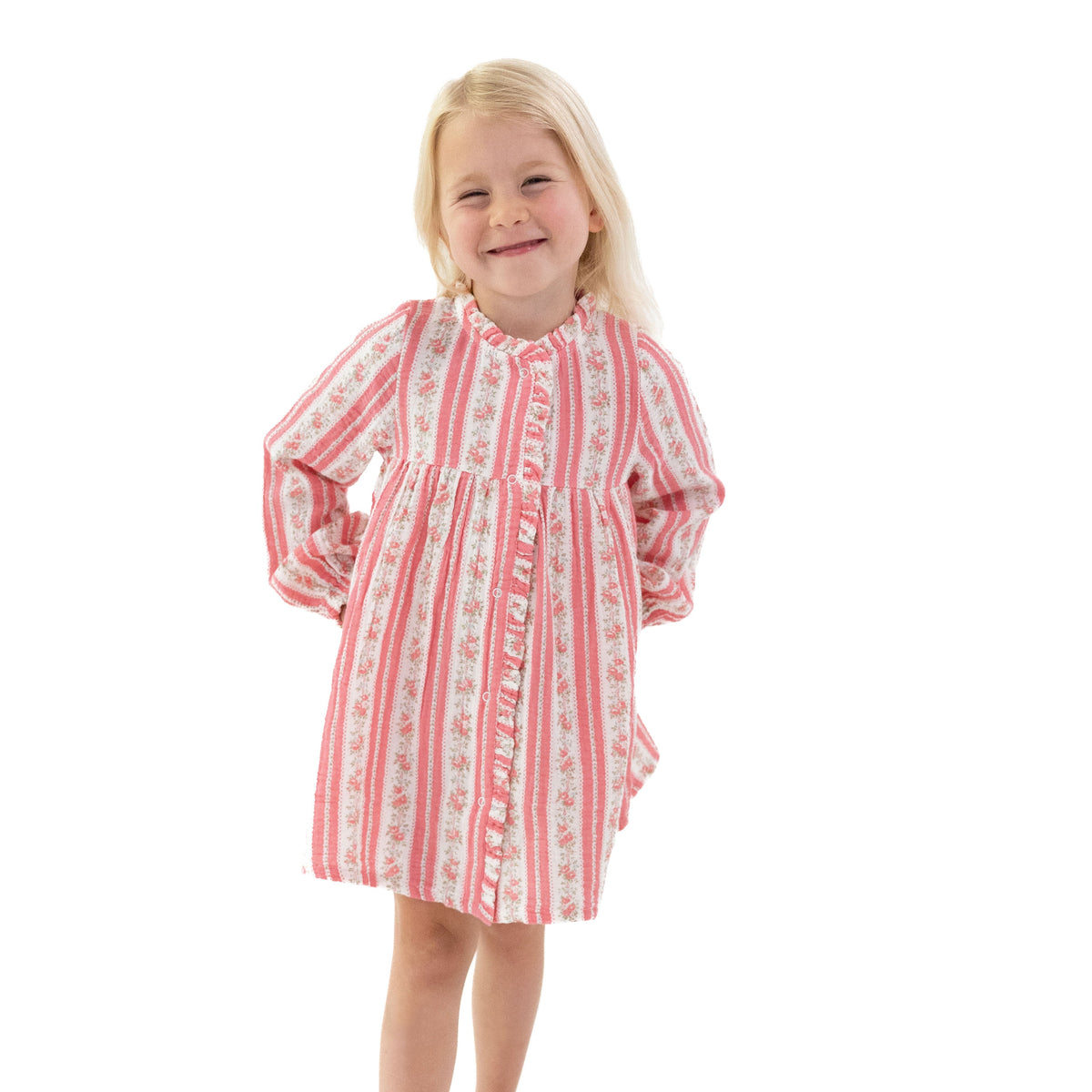 Suzie Floral Stripe - Romy Dress And Bloomer