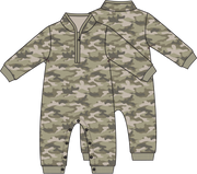 Camo French Terry - Zip Neck Romper