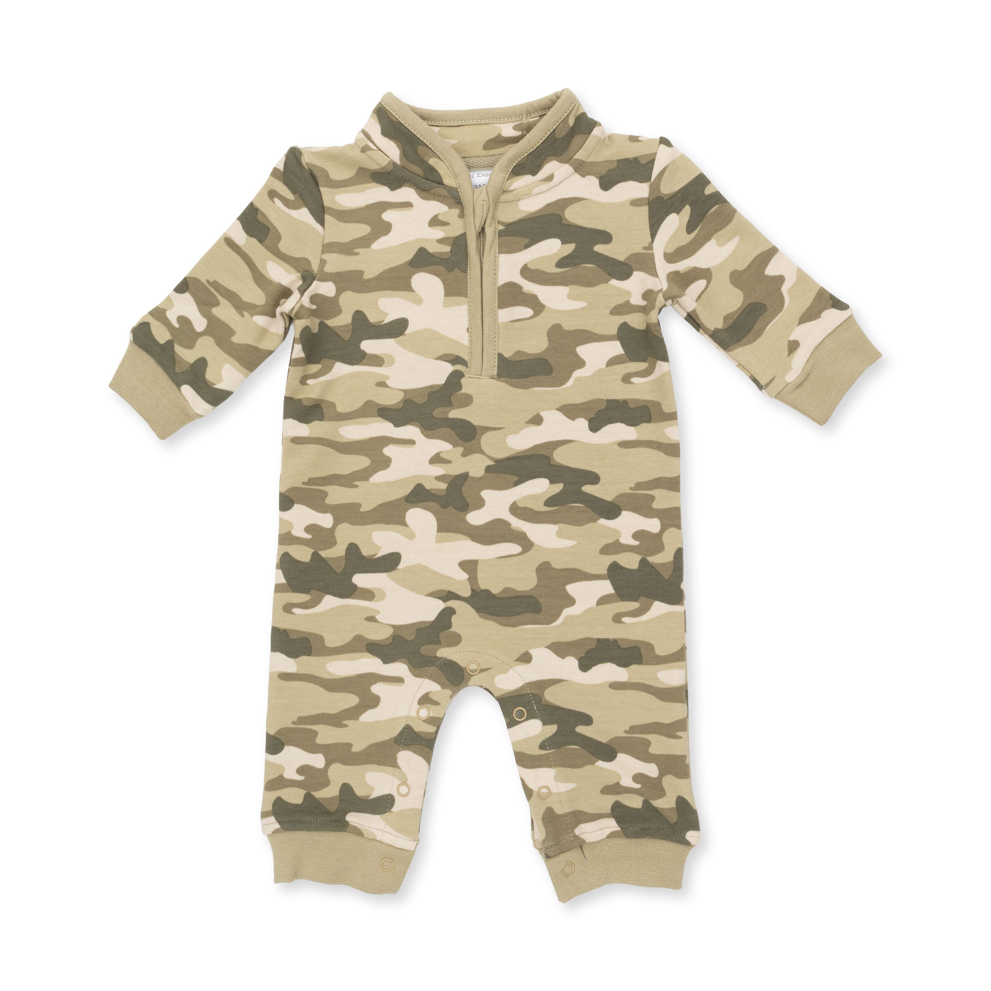 Camo French Terry - Zip Neck Romper