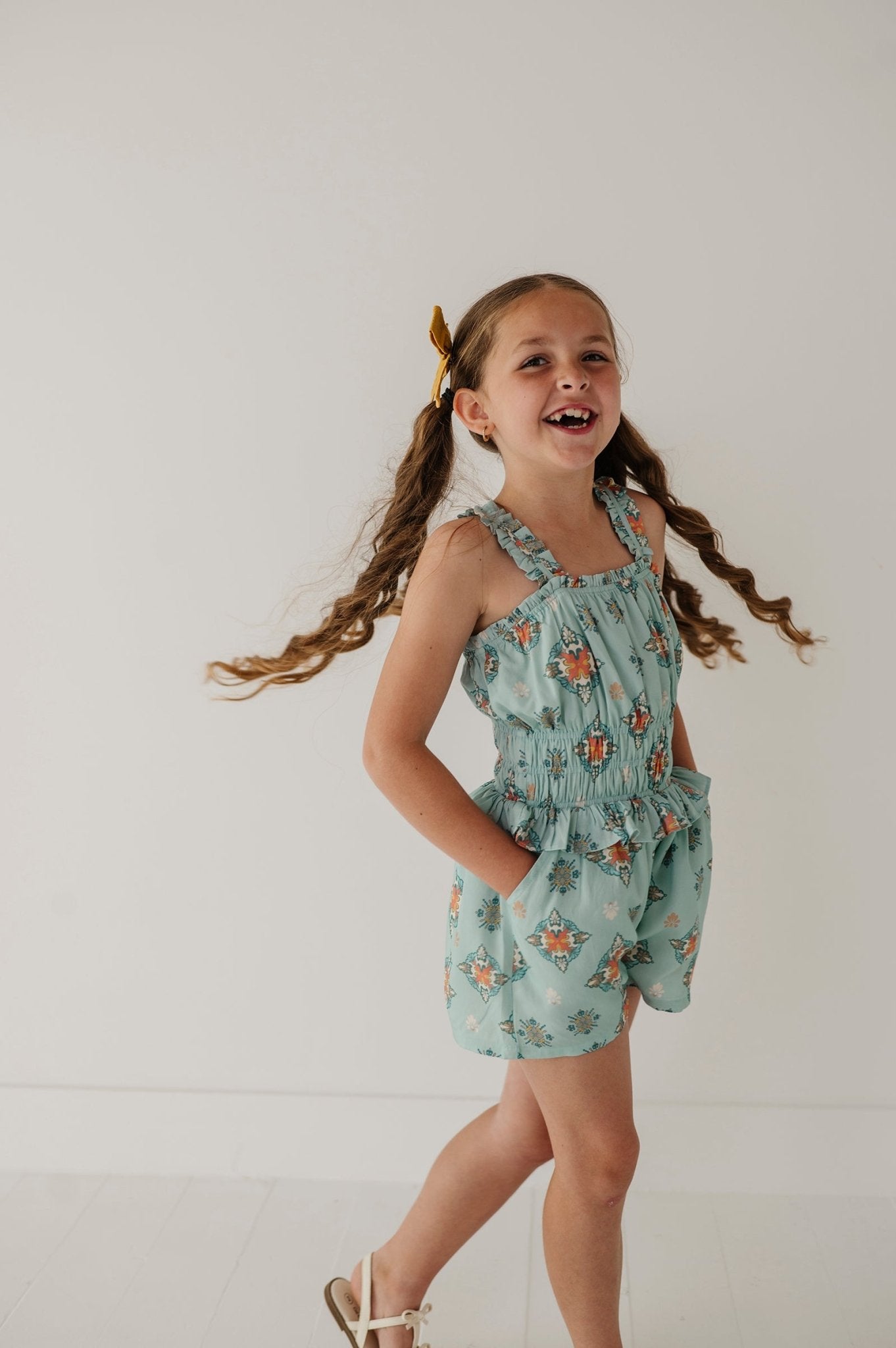 Ruffle Strap Shorts Romper