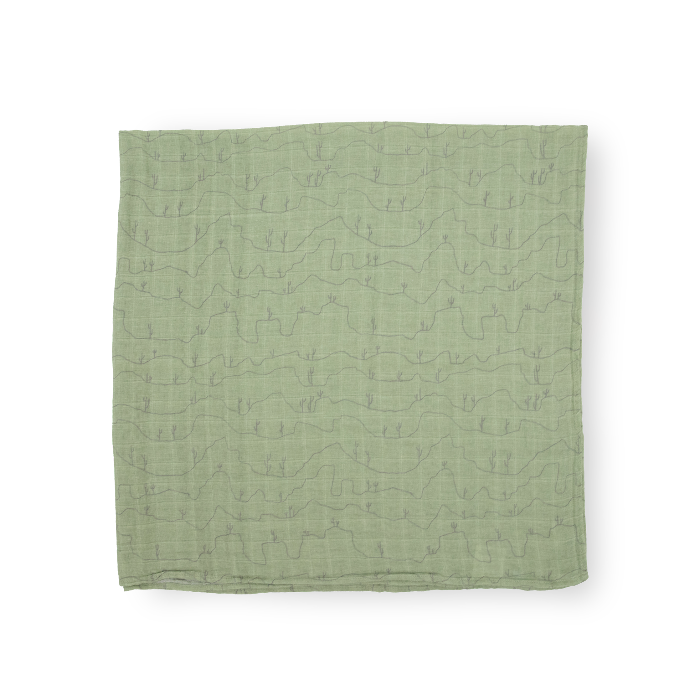 Cotton Muslin Swaddle Blanket - Cactus Lines