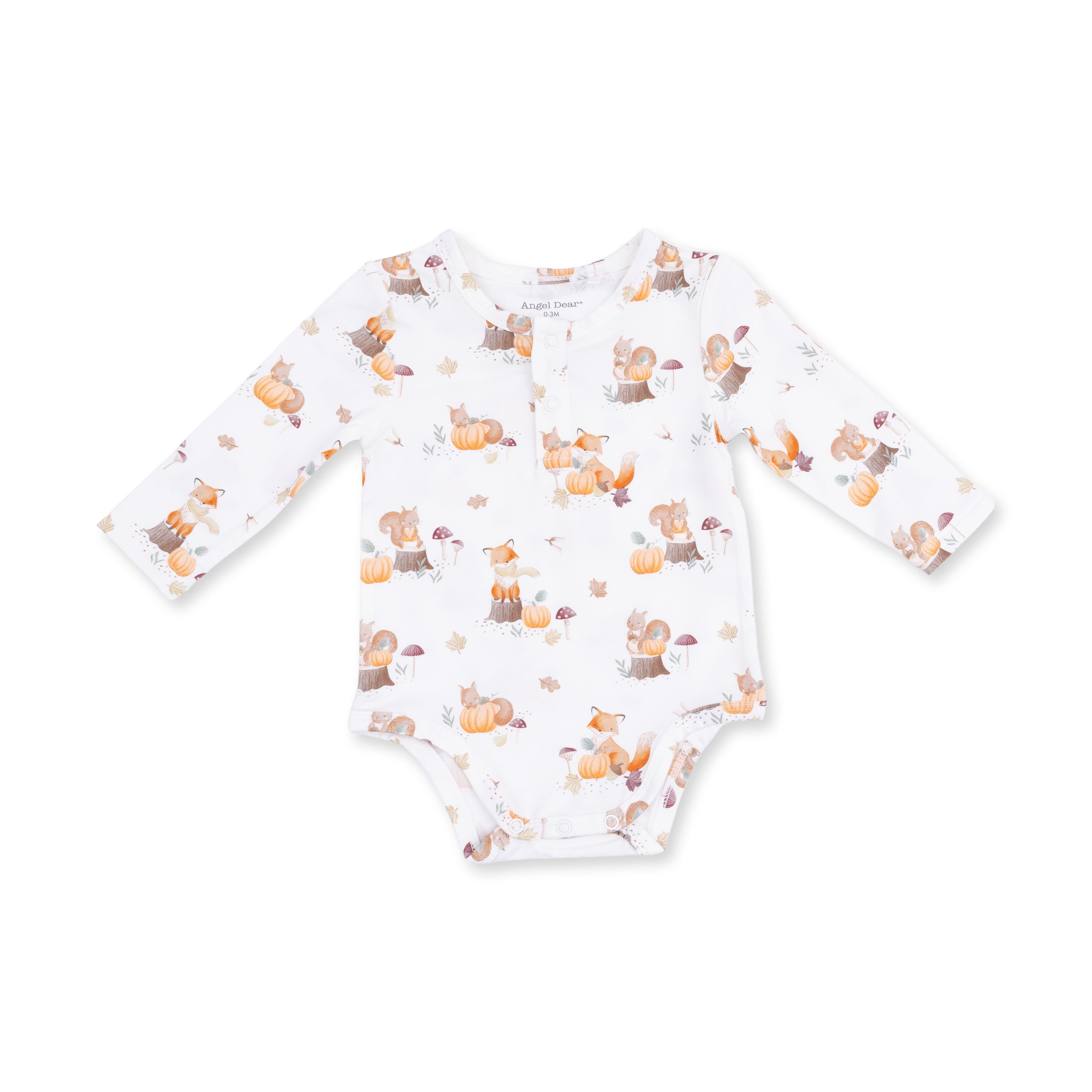 Woodland Animals With Pumpkins - Henley Bodysuit
