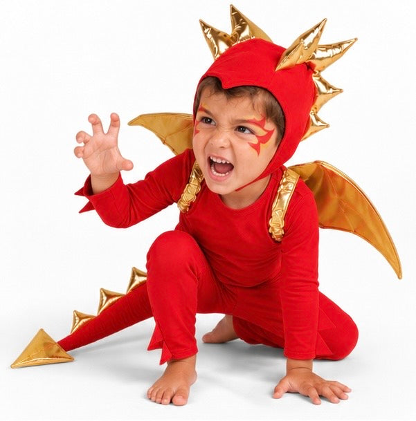 Sunfire Red Dragon With Gold Wings