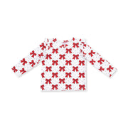 Festive Bows - Long Sleeve Ruffle Tee